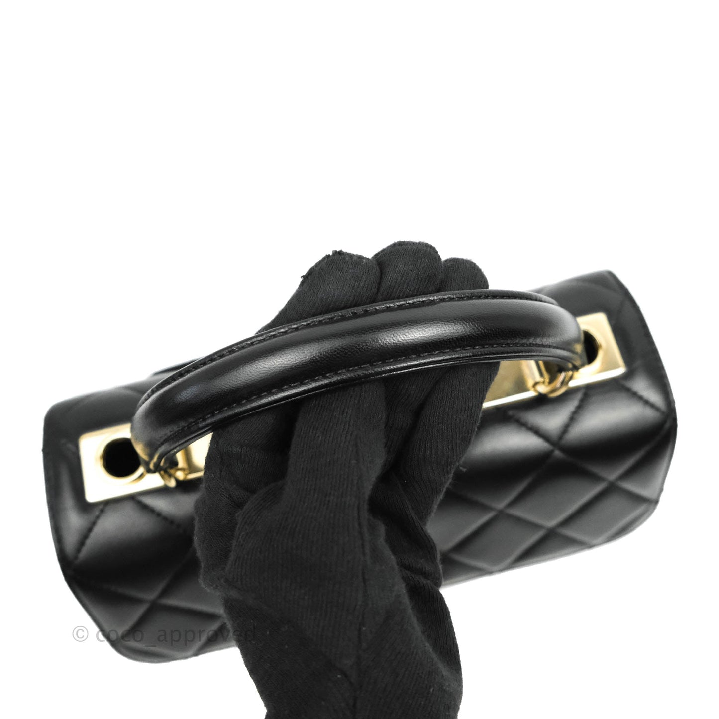 Chanel Small Trendy CC Black Lambskin Gold Hardware