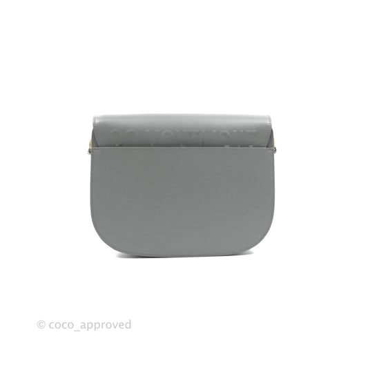 Christian Dior Box Calfskin Medium Bobby Flap Stone Grey
