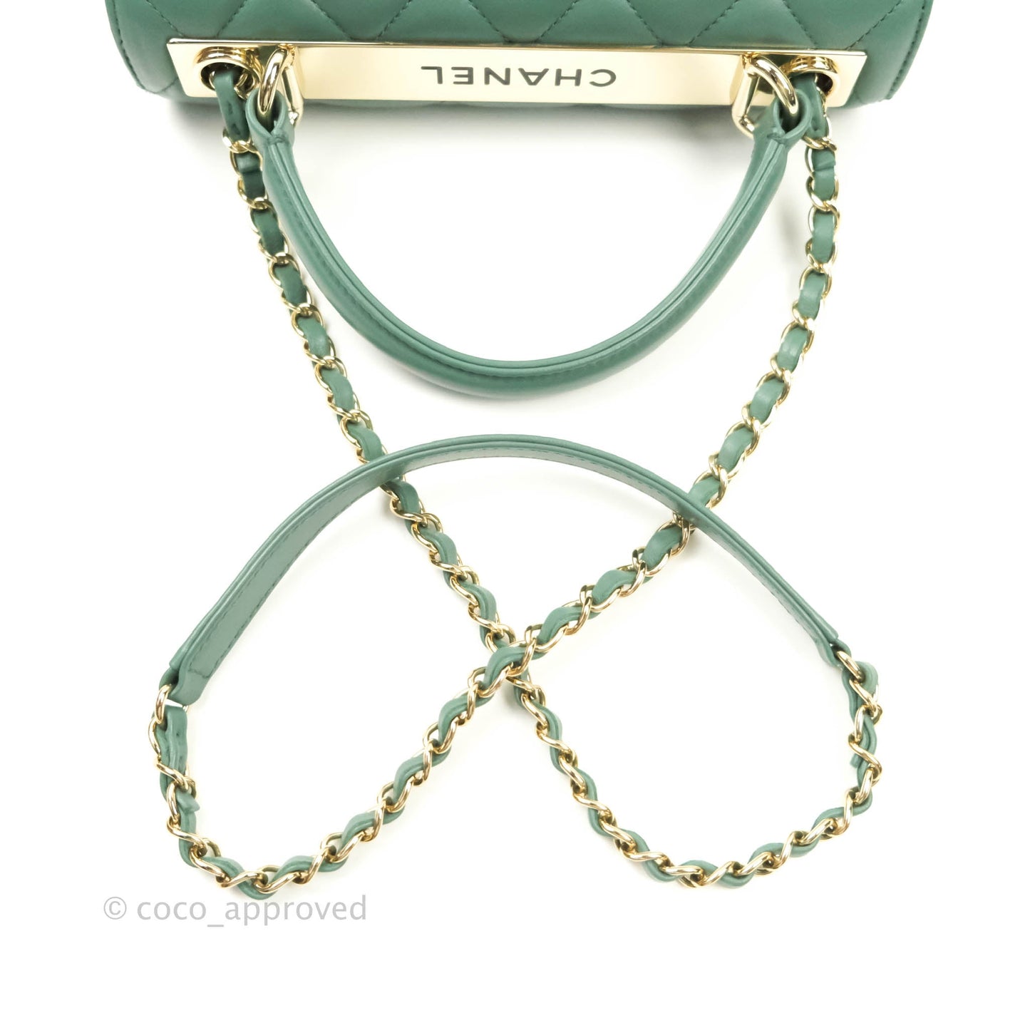 Chanel Quilted Trendy CC Small Green Lambskin Gold Hardware