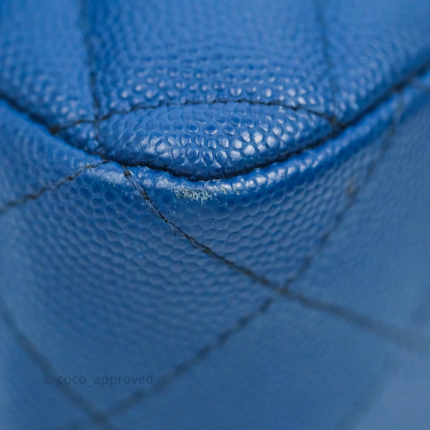 Chanel Quilted Mini Rectangular Flap Blue Caviar Silver Hardware
