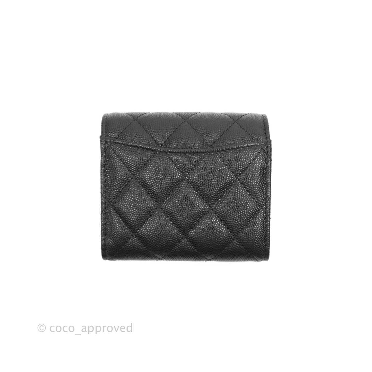 Chanel Classic Flap Wallet Black Caviar Gold Hardware⁣
