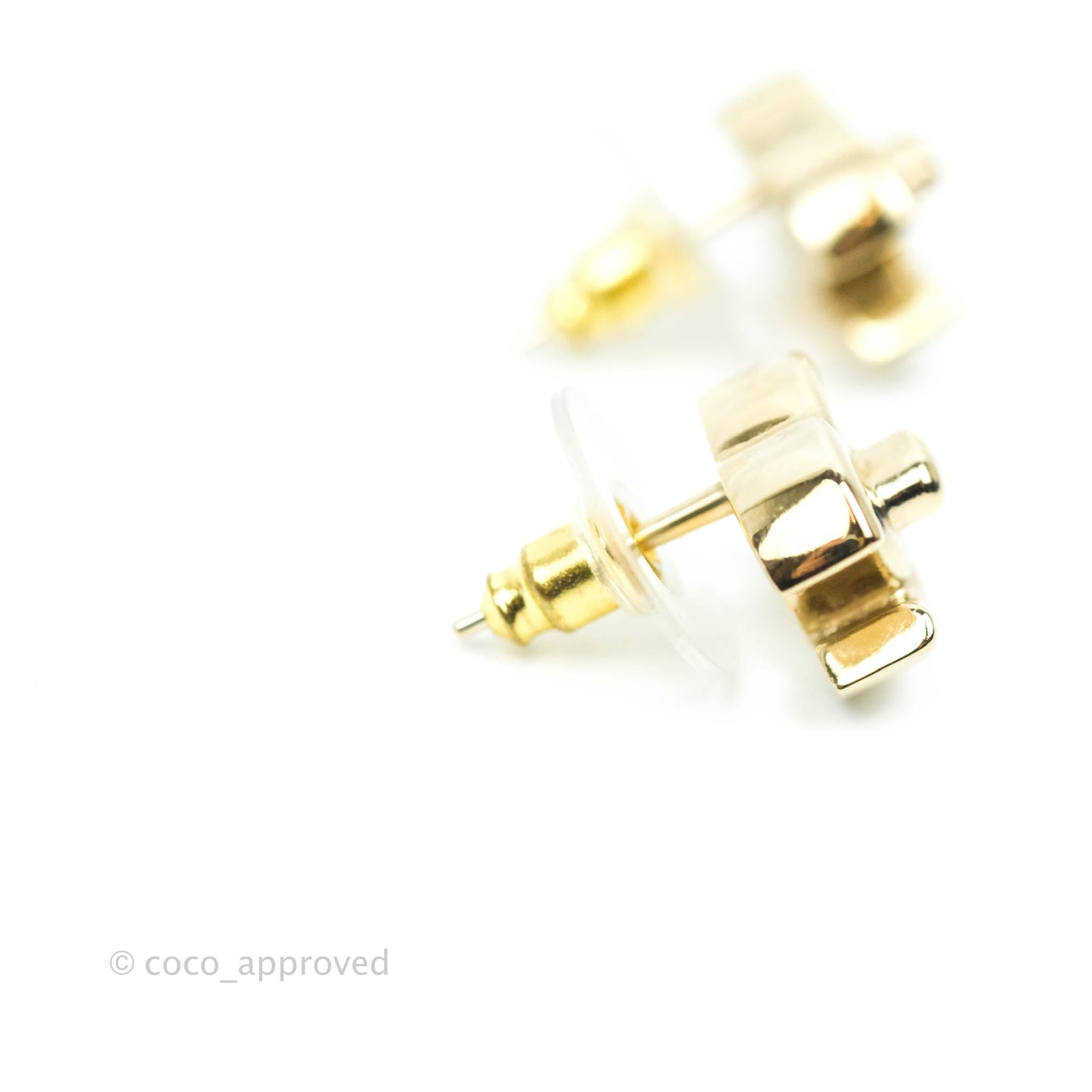 Chanel CC Turn Lock Earrings Gold Tone 21S