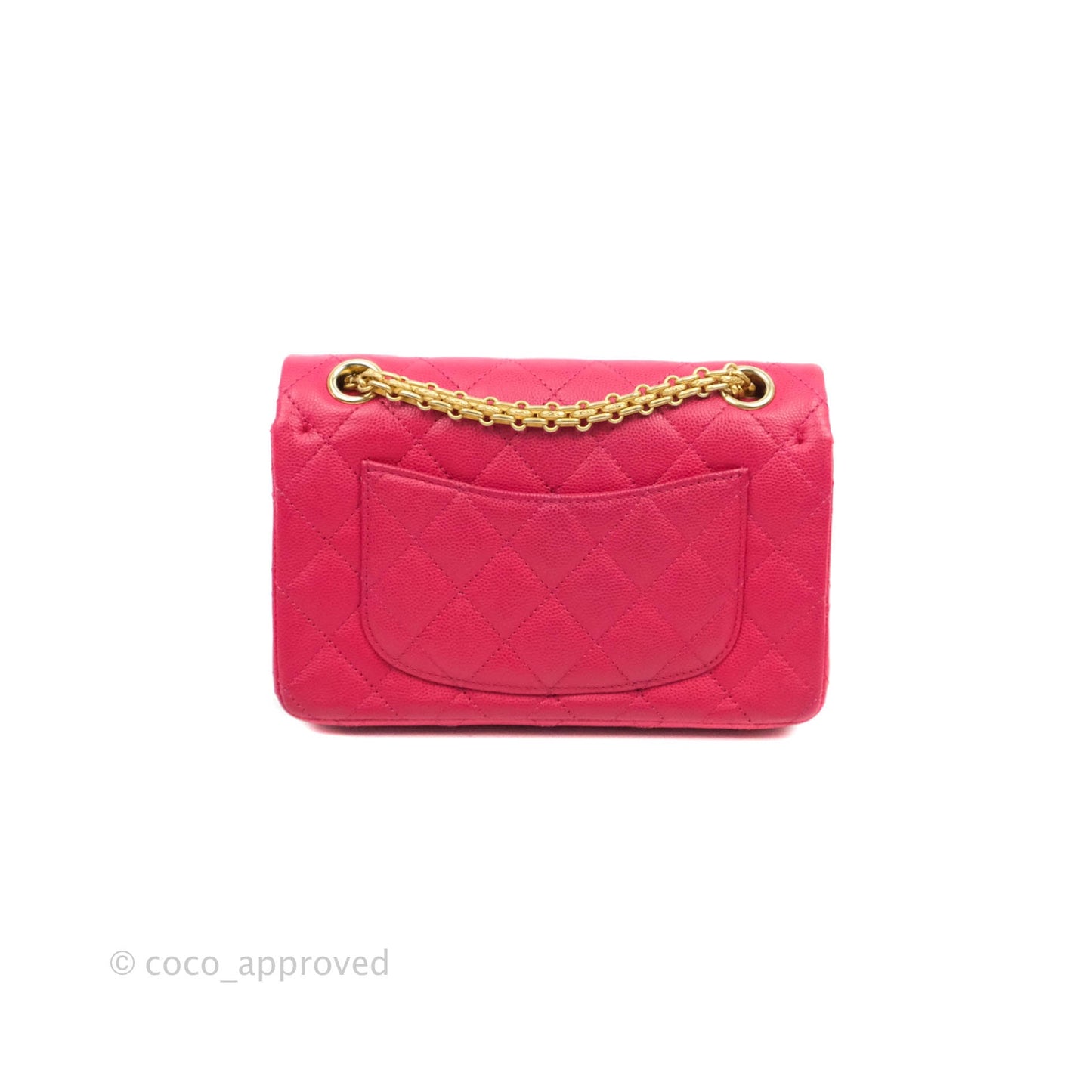 Chanel Reissue 224 Flap Quilted Fuschia Pink Caviar Aged Gold Hardware