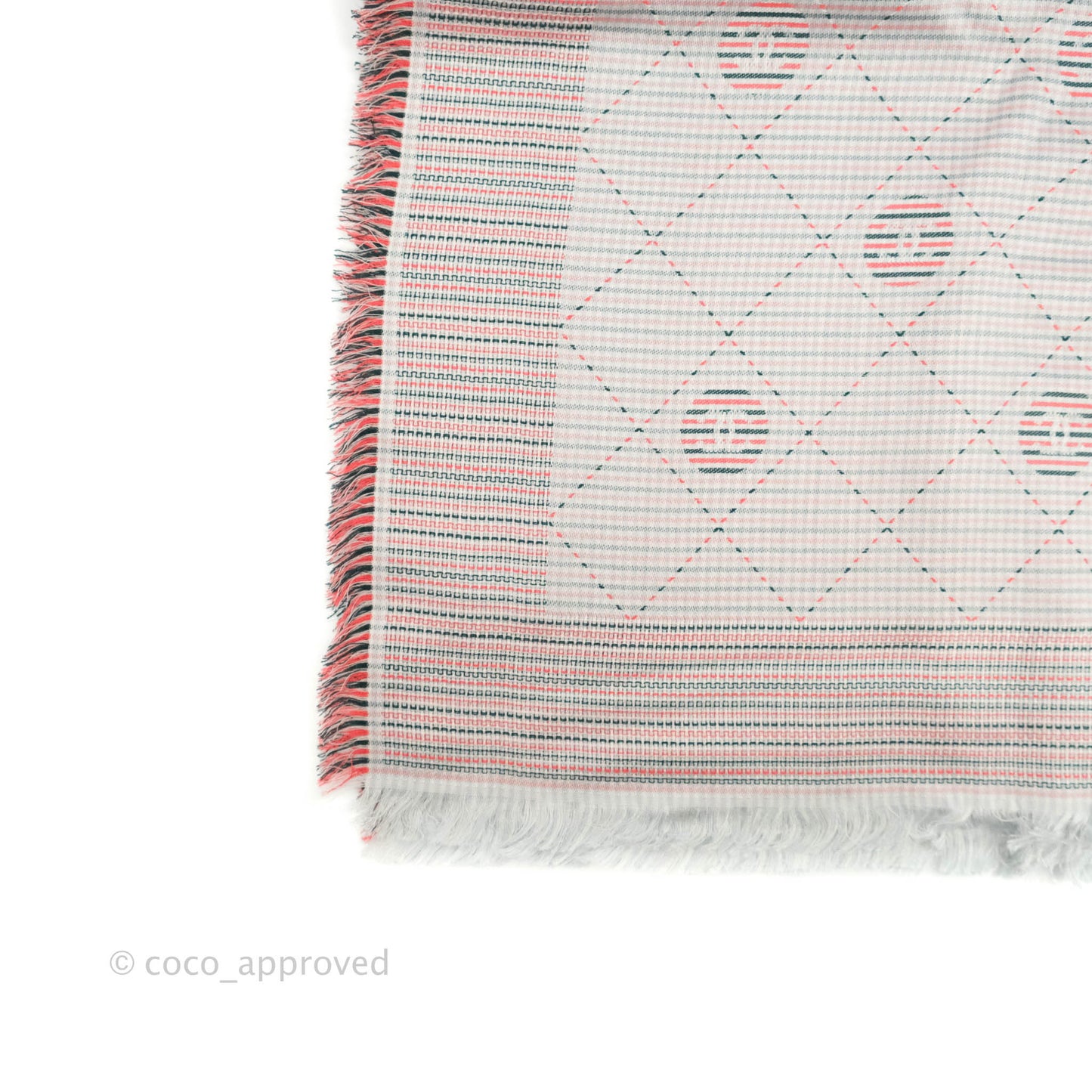 Chanel CC Silk & Cotton Scarf With Fringe