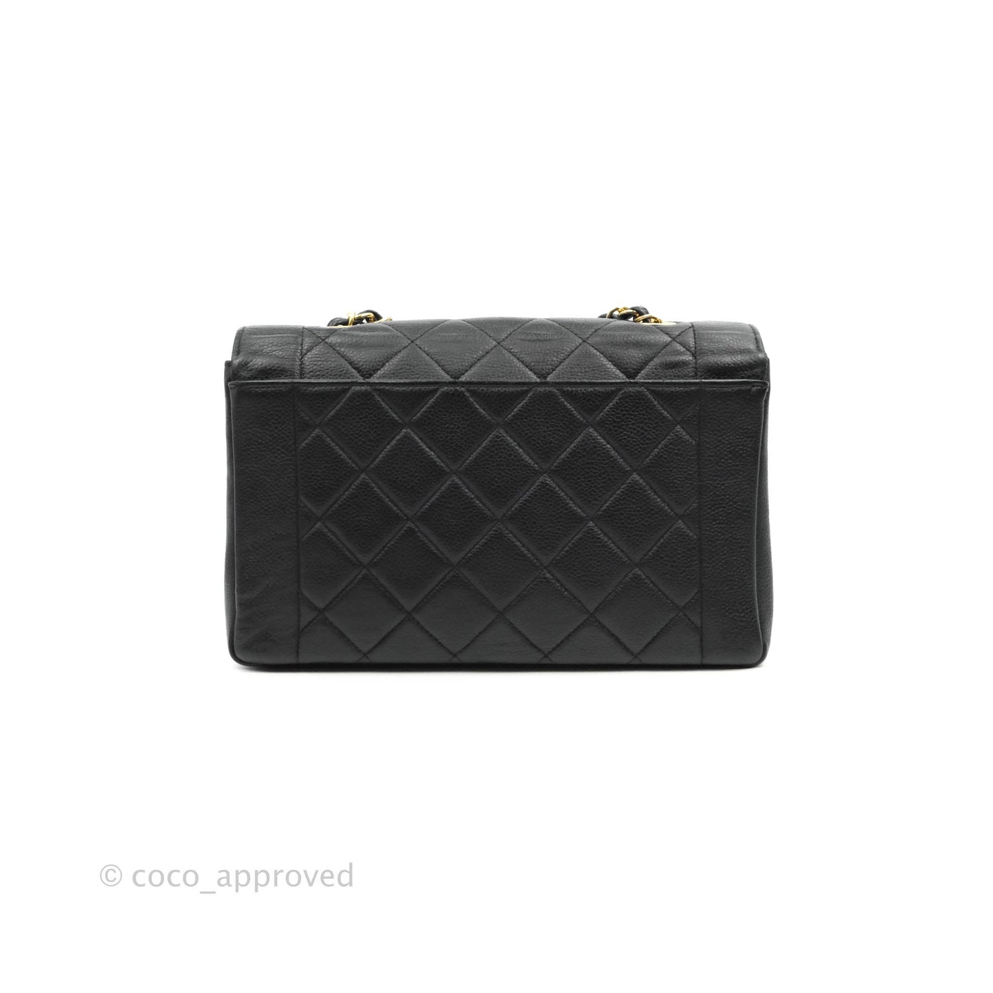 Chanel Vintage Medium Classic Diana Flap Bag Black Caviar 24K Gold Hardware