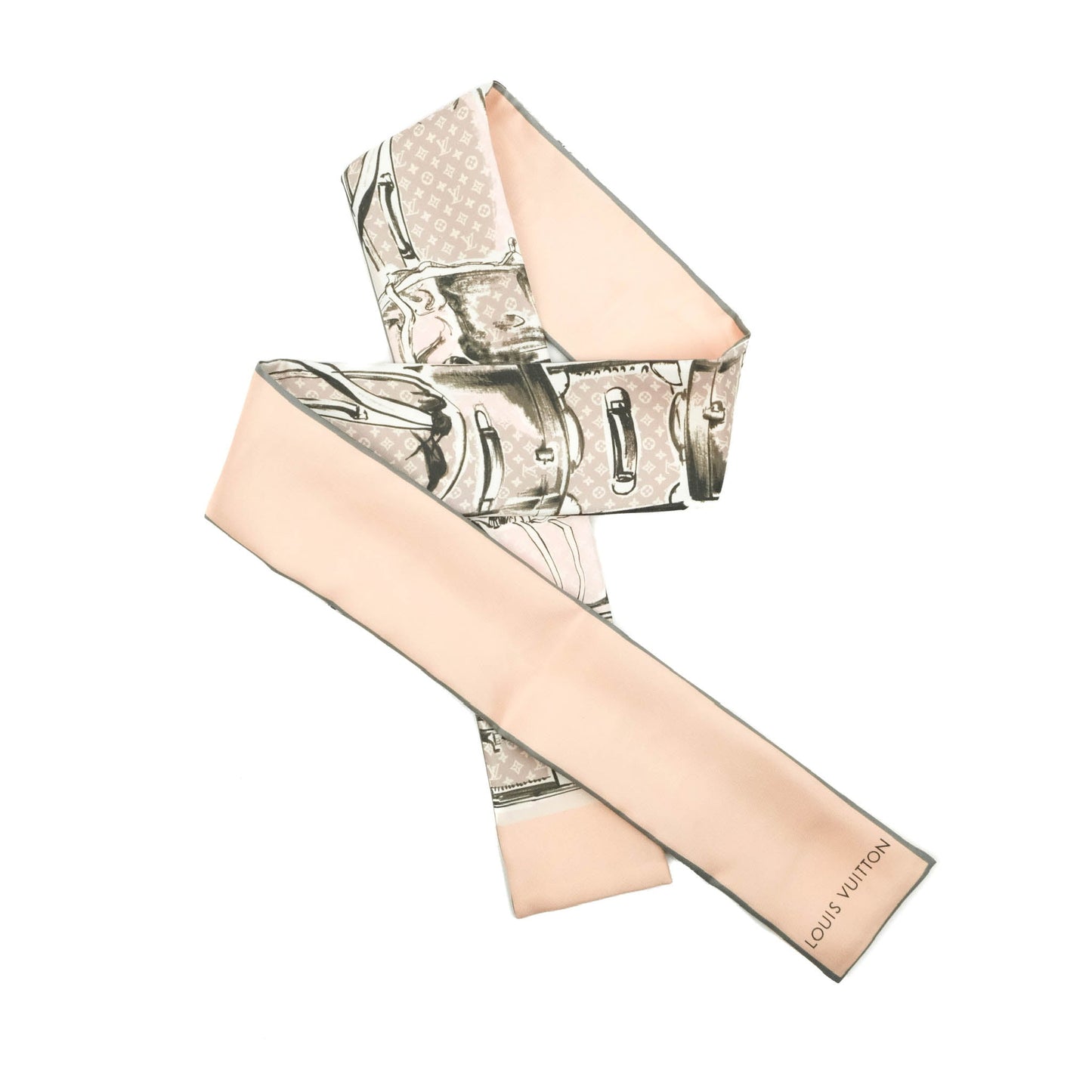 Louis Vuitton Trunks Rose Poudre Silk Twilly