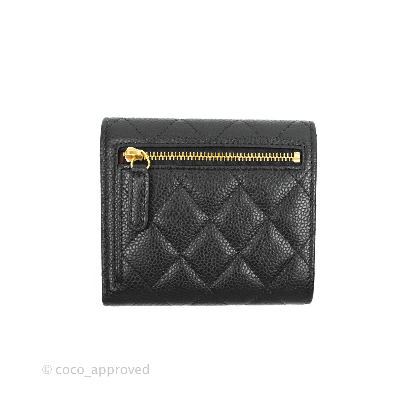 Chanel Classic Flap Wallet Black Caviar Gold Hardware