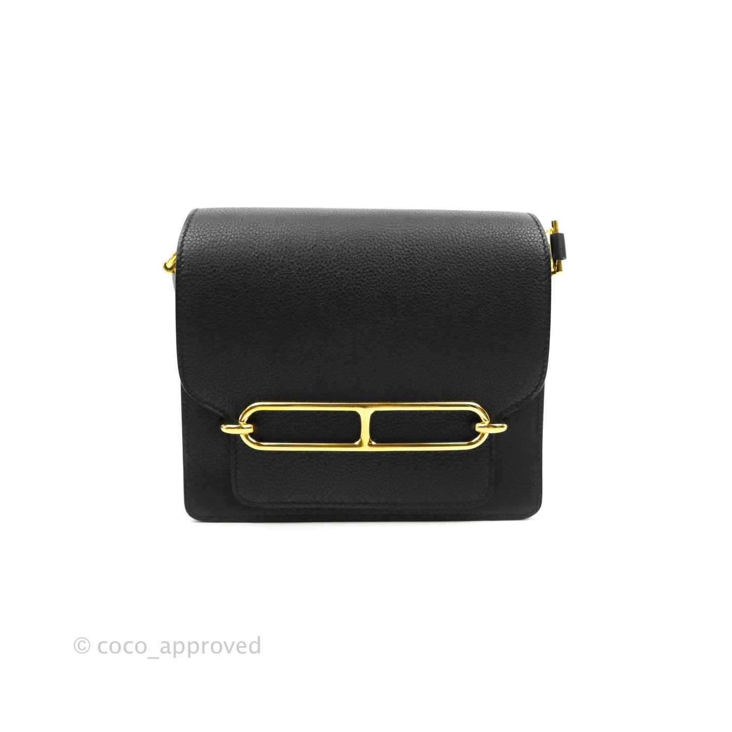 Hermès Roulis Mini 18 Black Clemence Gold Hardware