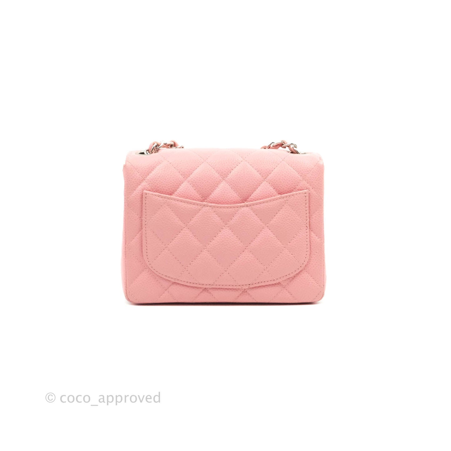 Chanel Quilted Vintage Mini Square Flap Pink Caviar Silver Hardware