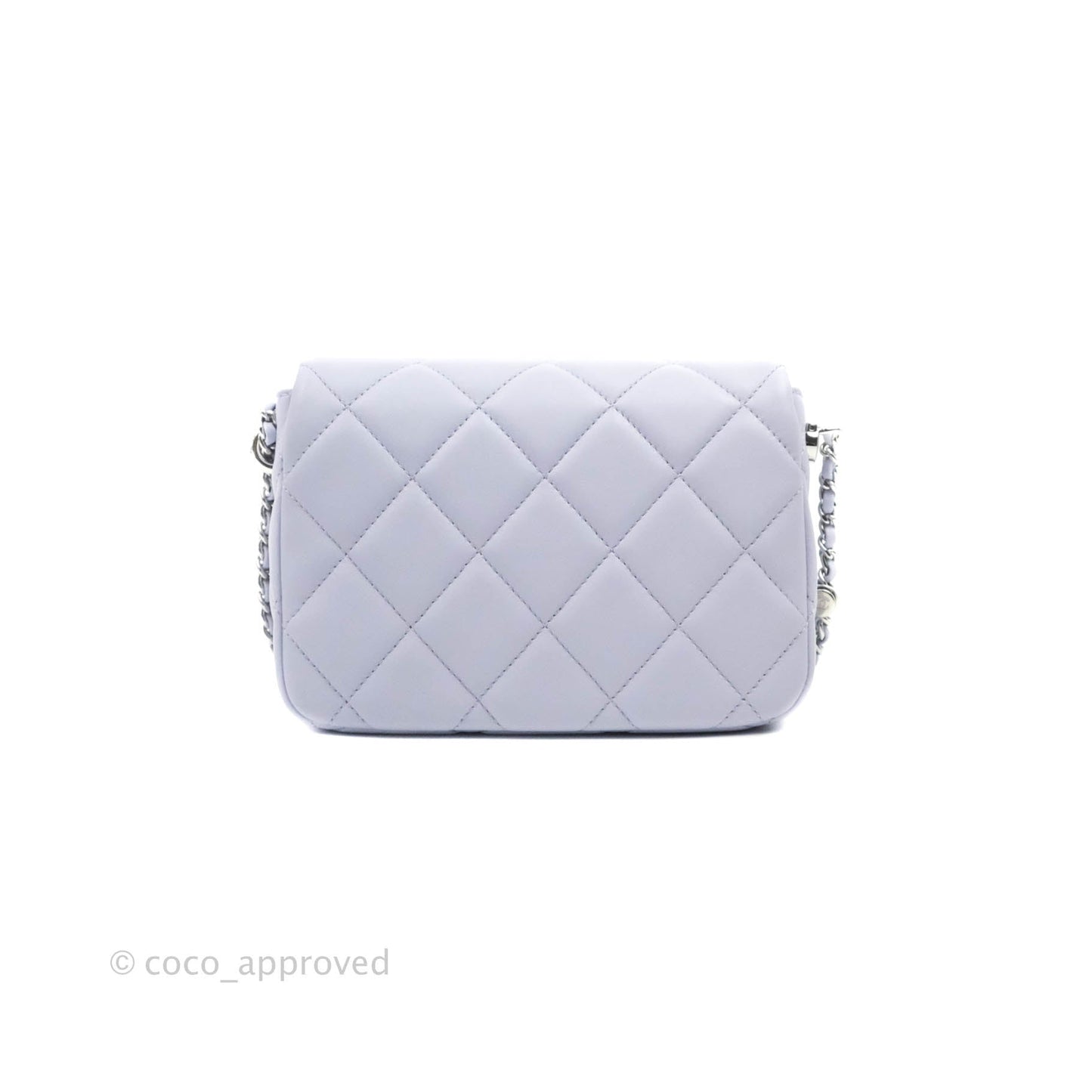 Chanel Quilted My Perfect Mini With Pearl Lilac Lambskin Silver Hardware
