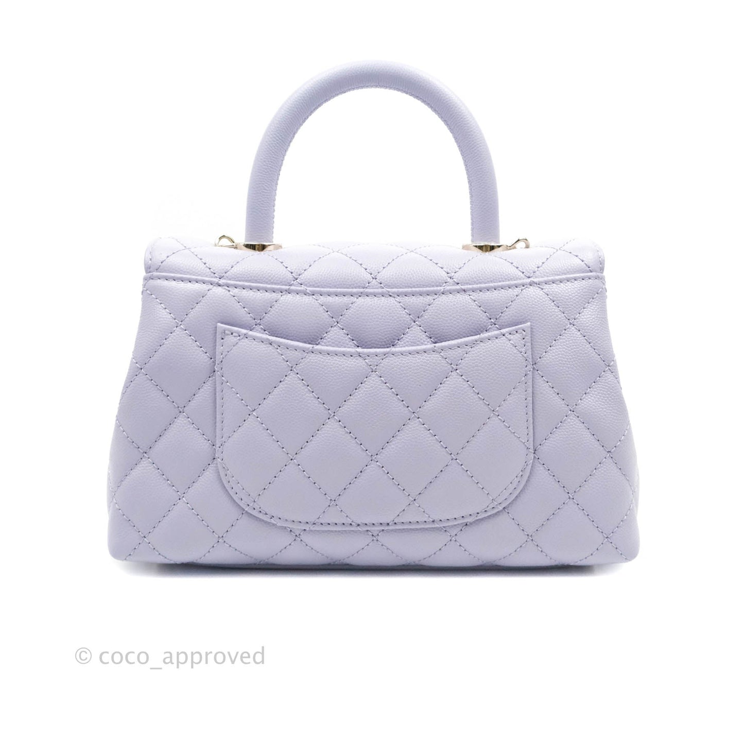 Chanel Mini (Small) Coco Handle Quilted Purple Lilac Caviar Gold Hardware 21K
