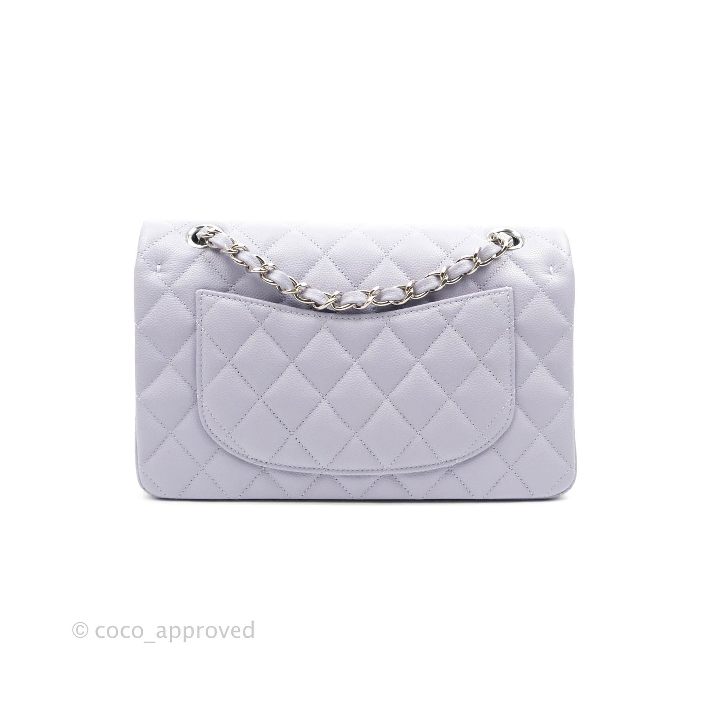 Chanel Classic Small S/M Flap Lilac Caviar Silver Hardware 21K