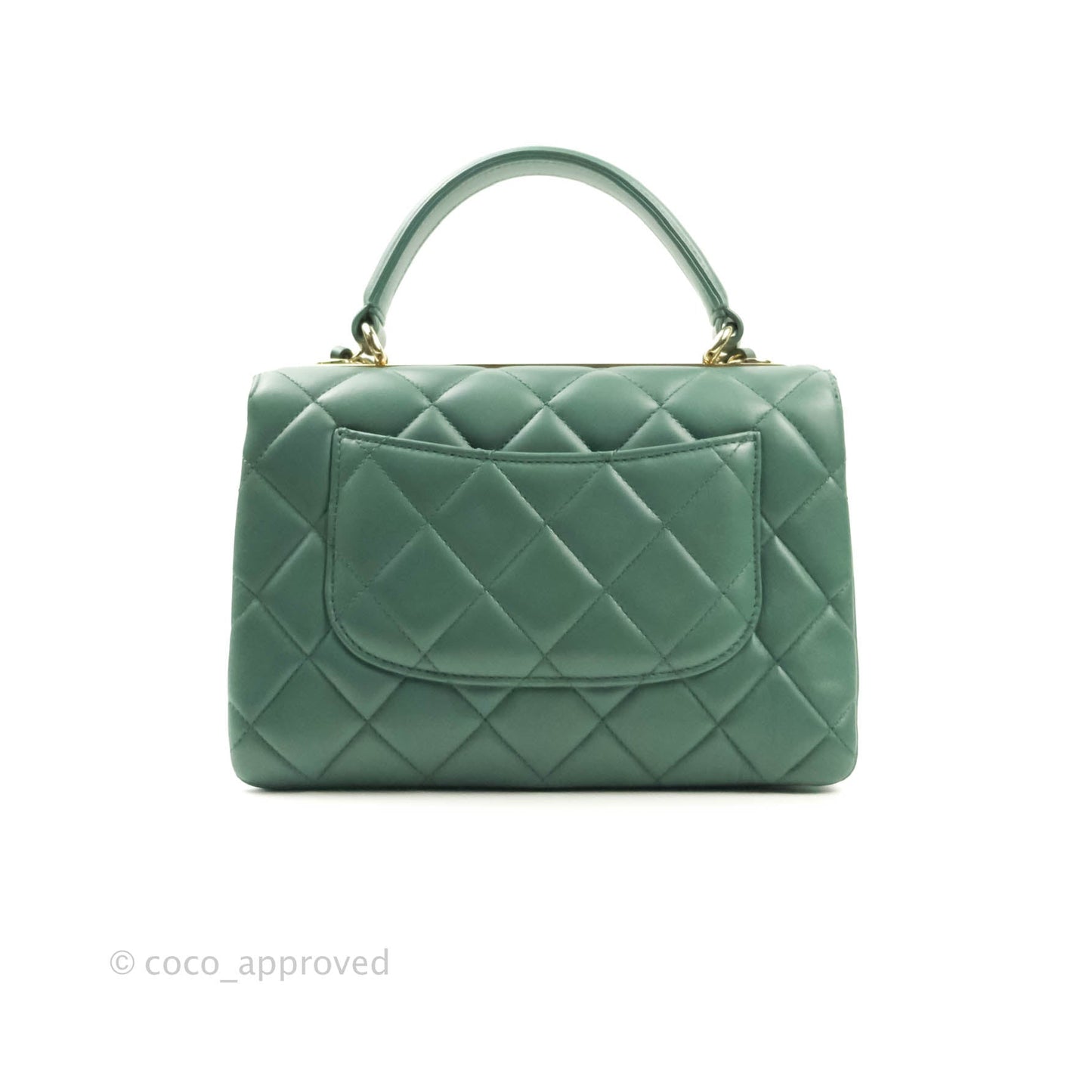 Chanel Quilted Trendy CC Small Green Lambskin Gold Hardware