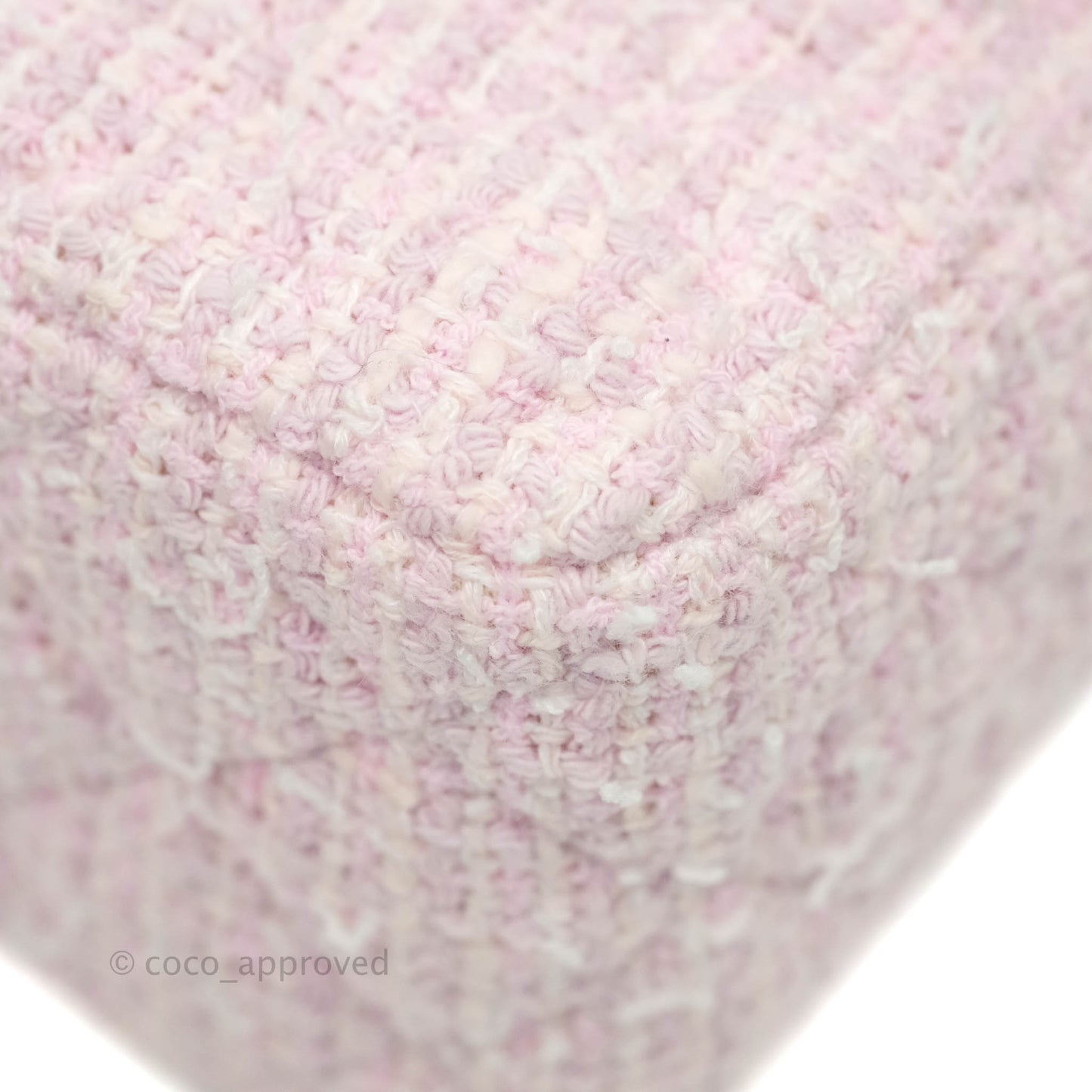 Chanel Quilted Mini Rectangular Flap Pink Tweed Gold Hardware