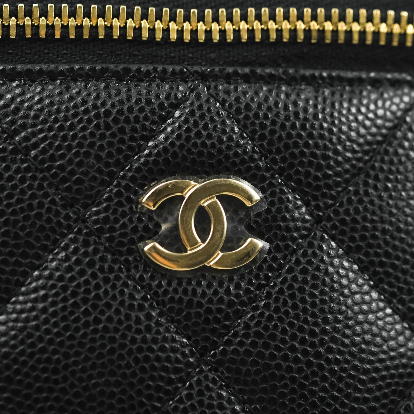 Chanel Classic Mini Vanity With Chain Black Caviar Gold Hardware