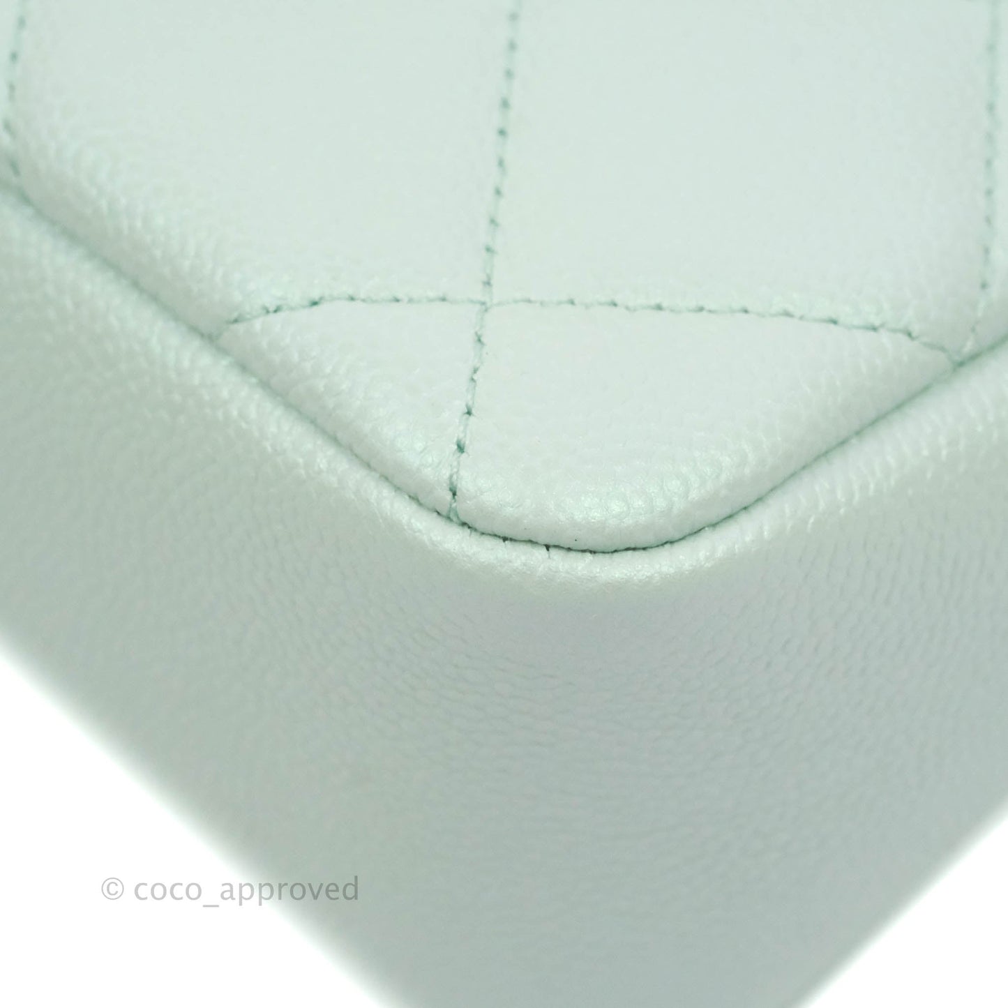 Chanel Quilted My Perfect Mini Iridescent Mint Green Caviar Aged Gold Hardware 21K