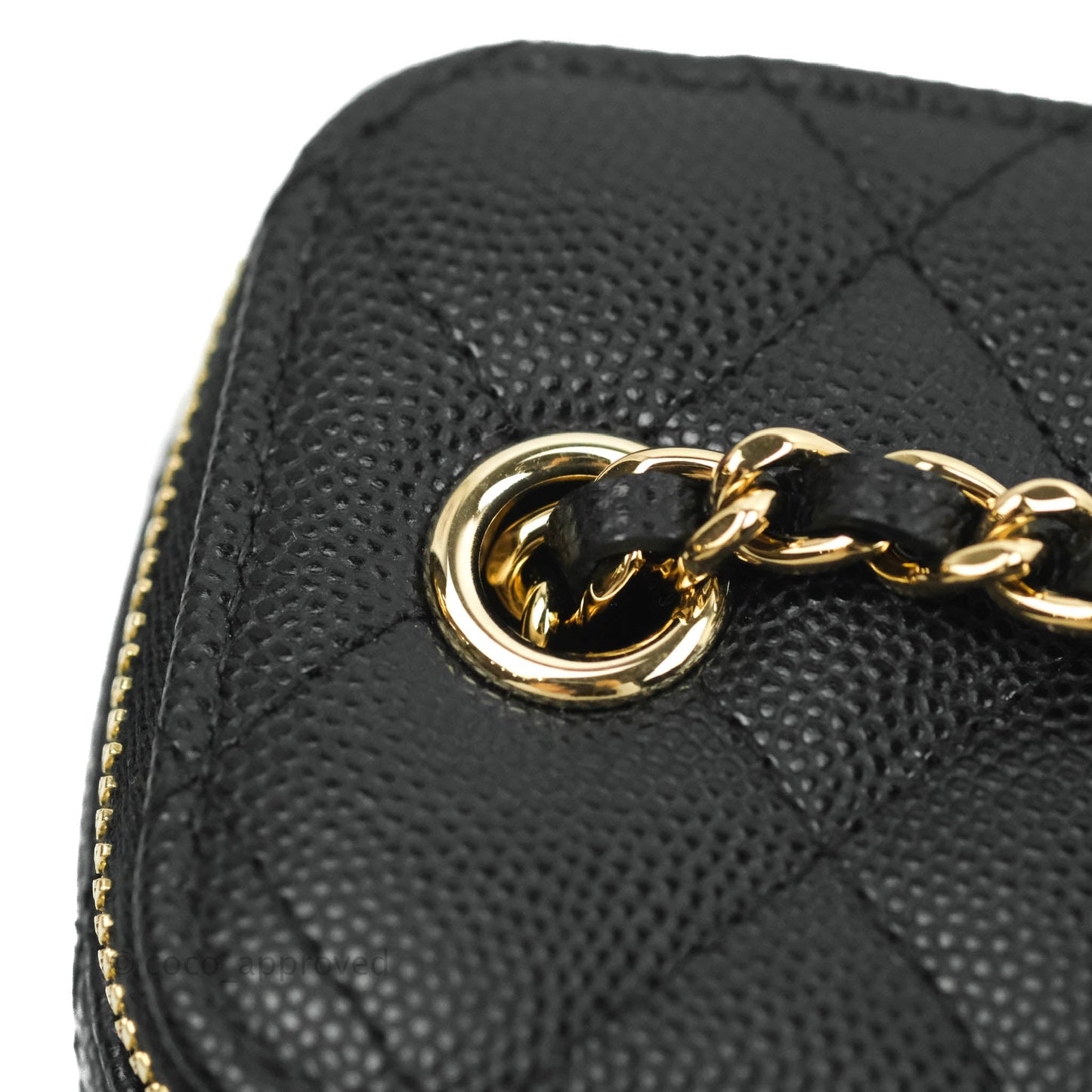 Chanel Classic Mini Vanity With Chain Black Caviar Gold Hardware
