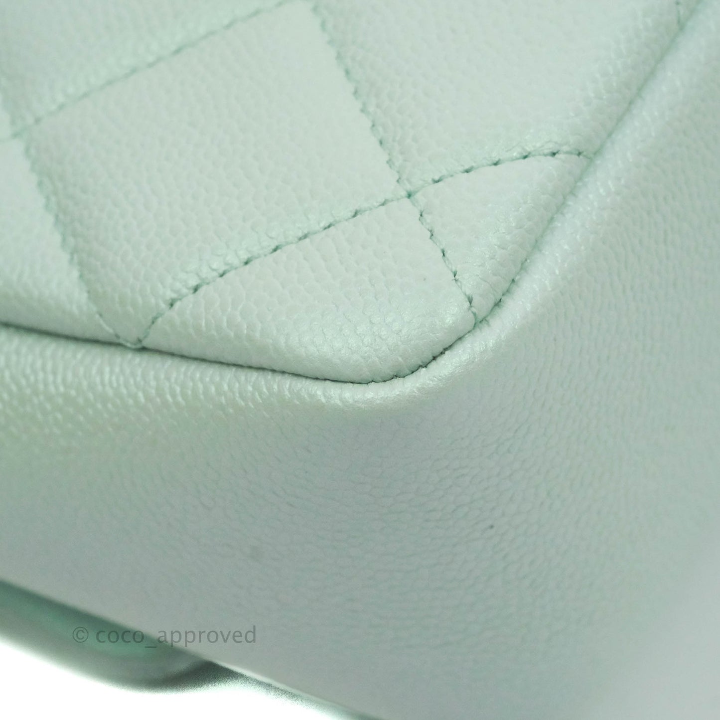 Chanel Quilted My Perfect Mini Iridescent Mint Green Caviar Aged Gold Hardware 21K