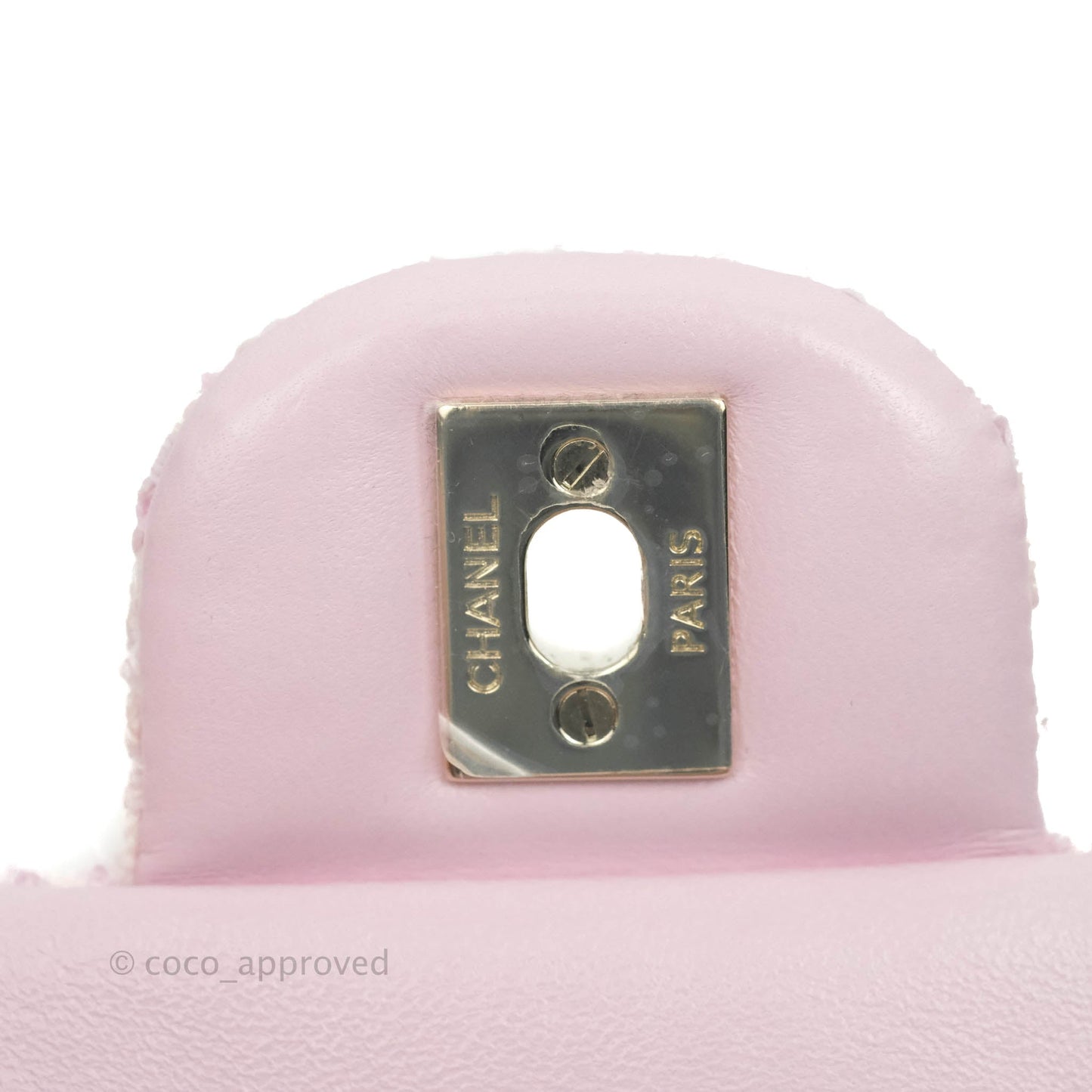 Chanel Quilted Mini Rectangular Flap Pink Tweed Gold Hardware