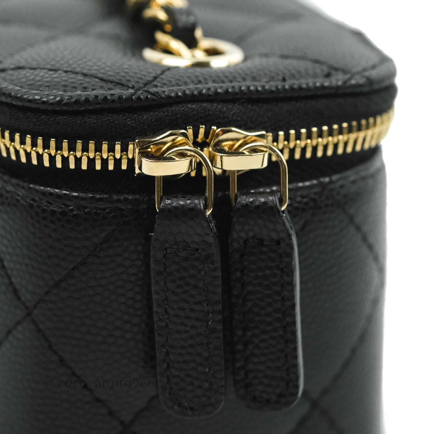 Chanel Classic Mini Vanity With Chain Black Caviar Gold Hardware