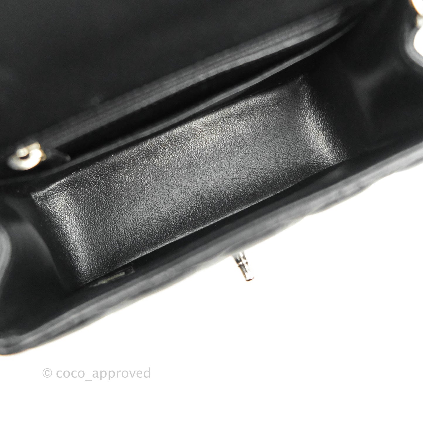 Chanel Mini Square Black Lambskin Silver Hardware
