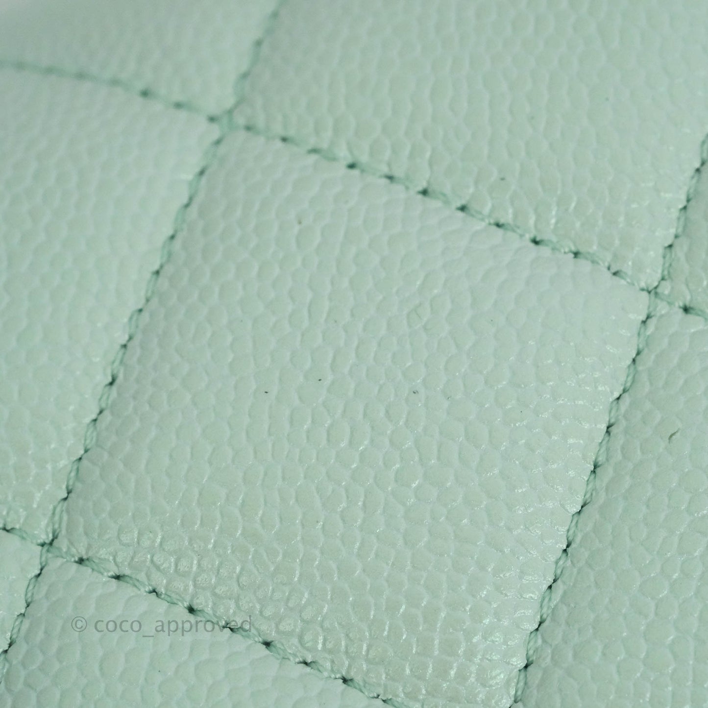 Chanel Quilted My Perfect Mini Iridescent Mint Green Caviar Aged Gold Hardware 21K