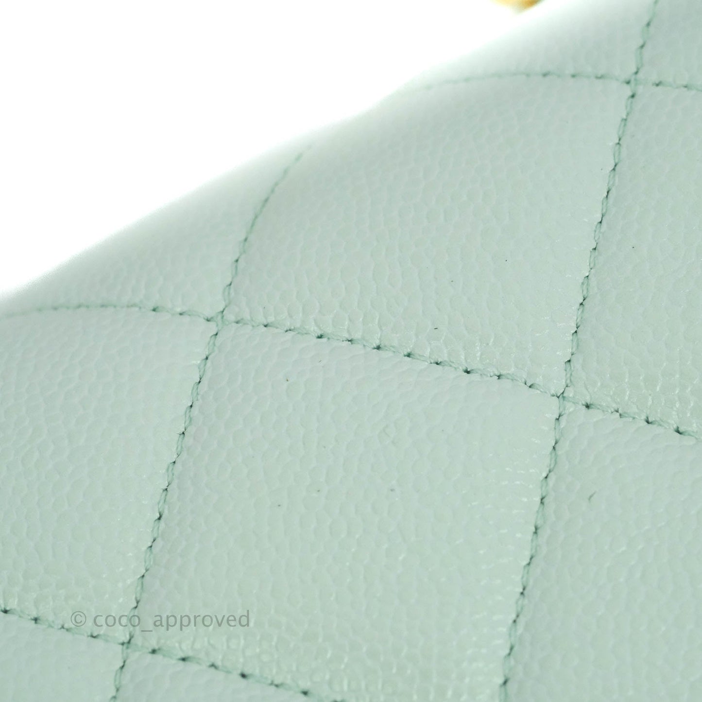 Chanel Quilted My Perfect Mini Iridescent Mint Green Caviar Aged Gold Hardware 21K