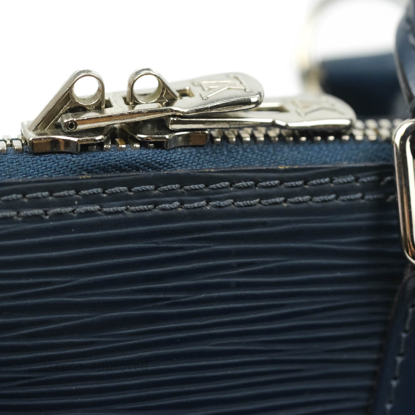 Louis Vuitton Epi Alma BB Navy Silver Hardware