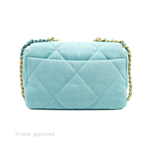Chanel 19 Small Blue Denim Mixed Hardware