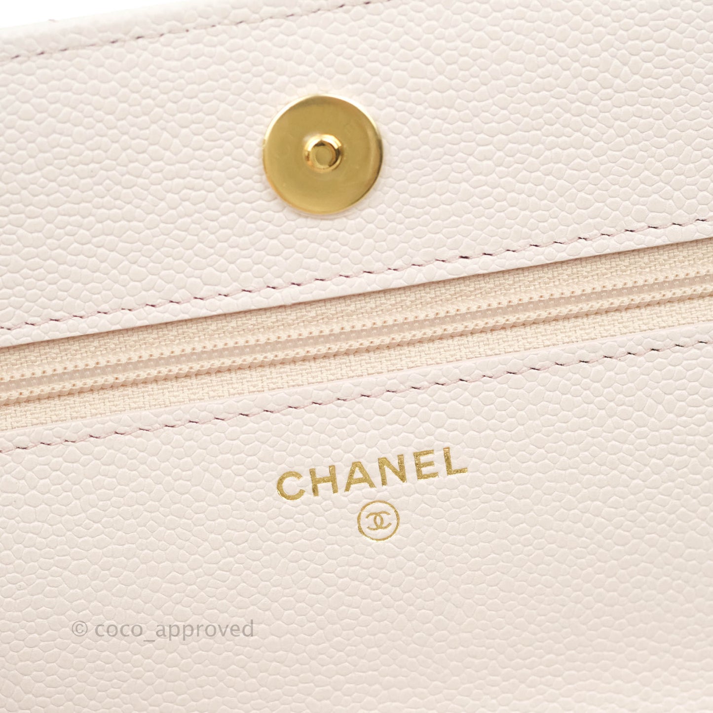 Chanel Quilted WOC Lilac Caviar CC Coco Chain Gold Hardware