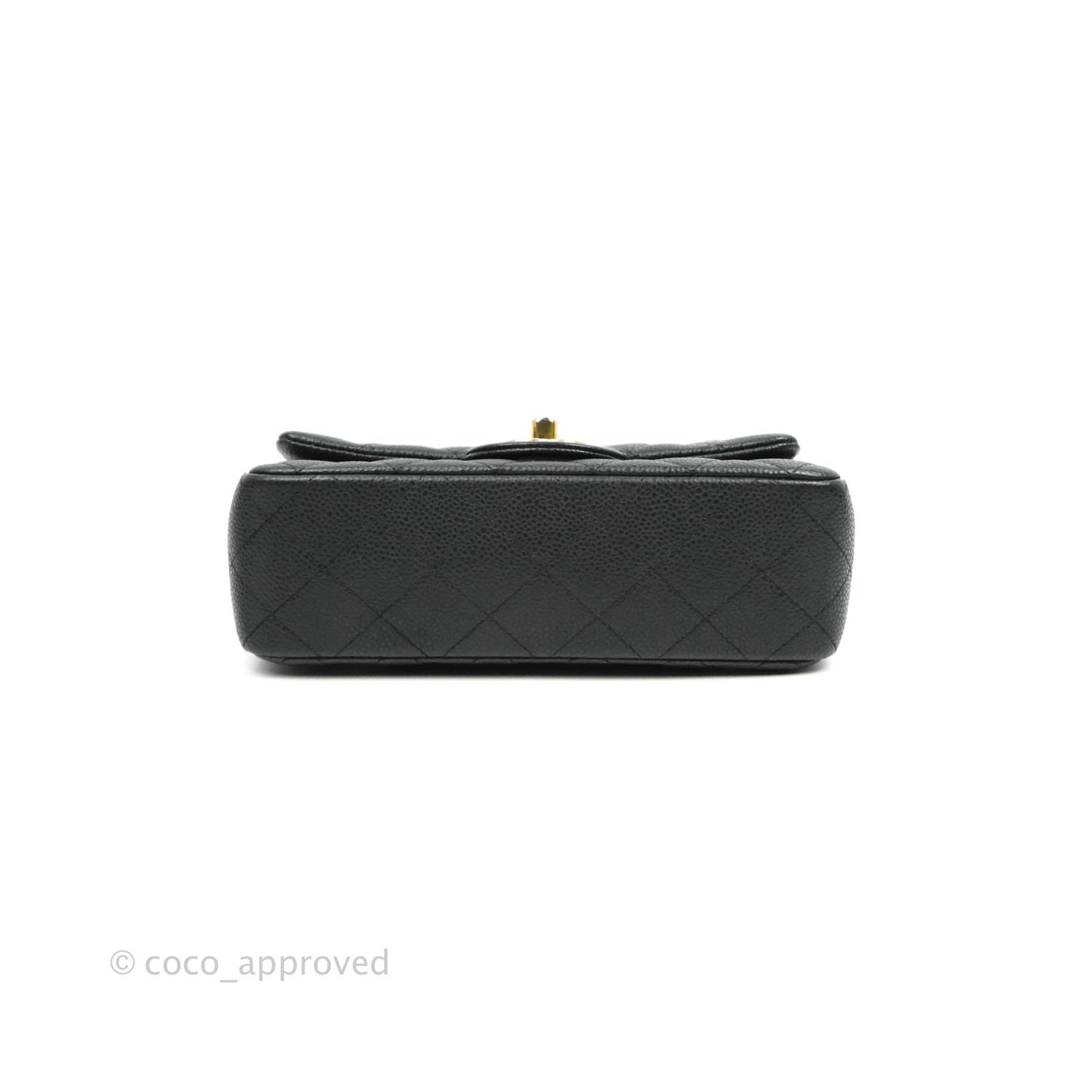 Chanel Quilted Mini Rectangular Black Caviar Gold Hardware