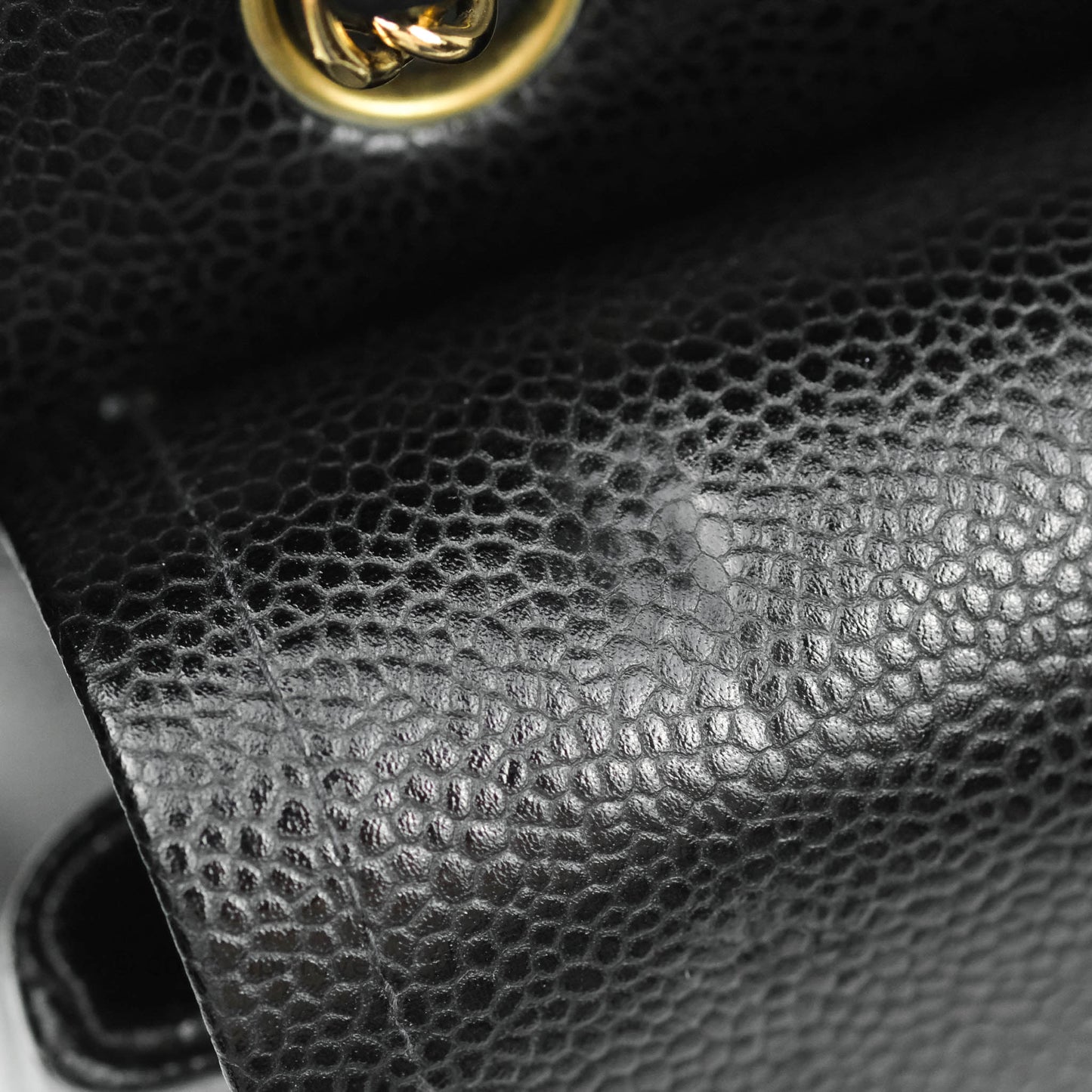 Chanel Classic M/L Medium Double Flap Black Caviar 24K Gold Hardware
