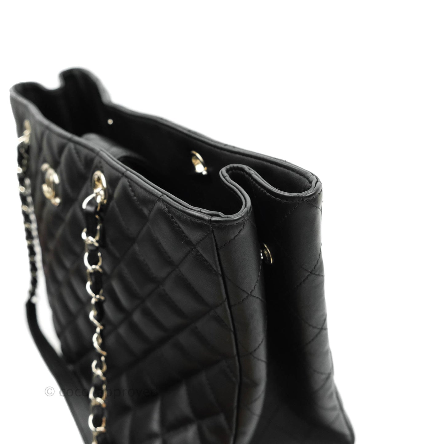 Chanel Quilted Timeless Tote Black Calfskin Silver Hardware