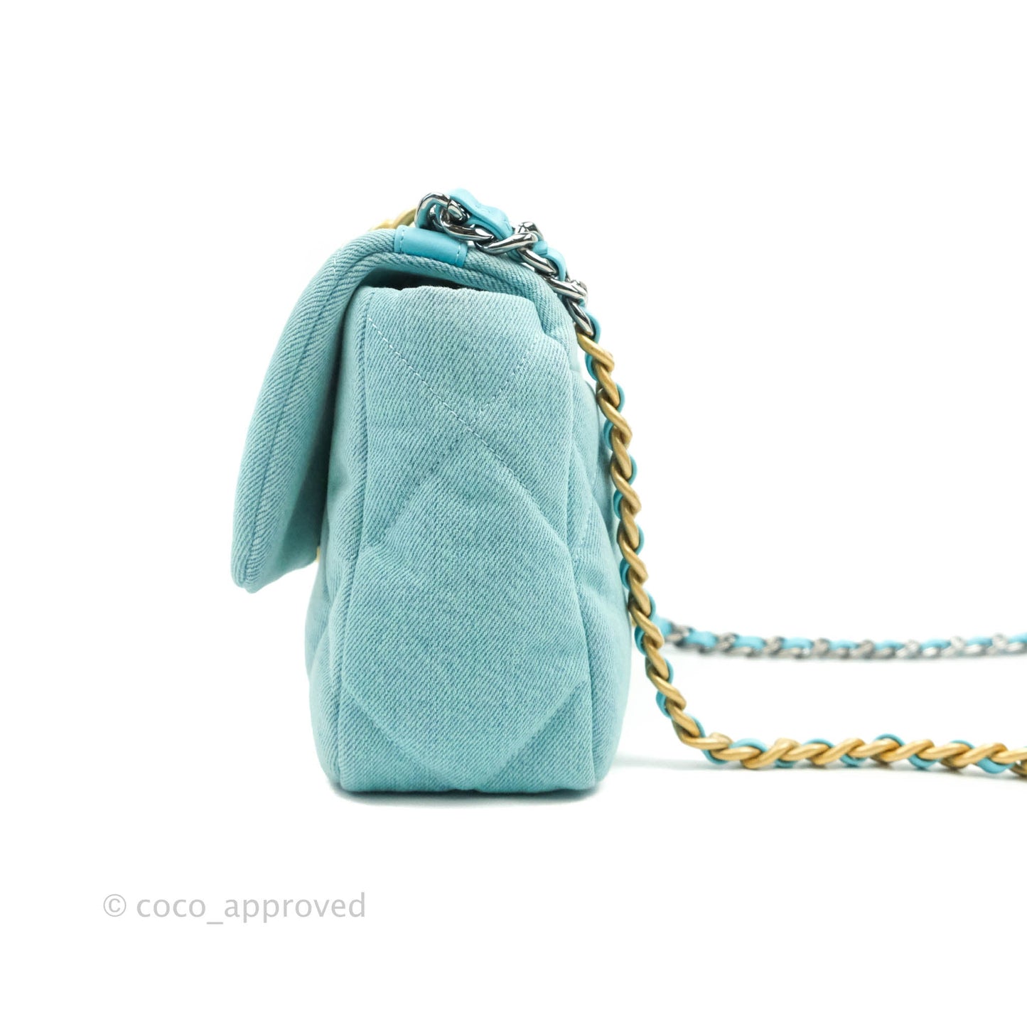Chanel 19 Small Blue Denim Mixed Hardware