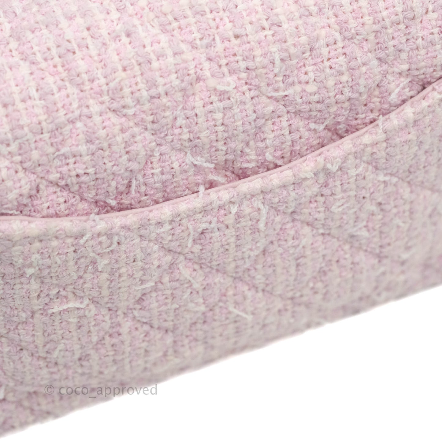 Chanel Quilted Mini Rectangular Flap Pink Tweed Gold Hardware