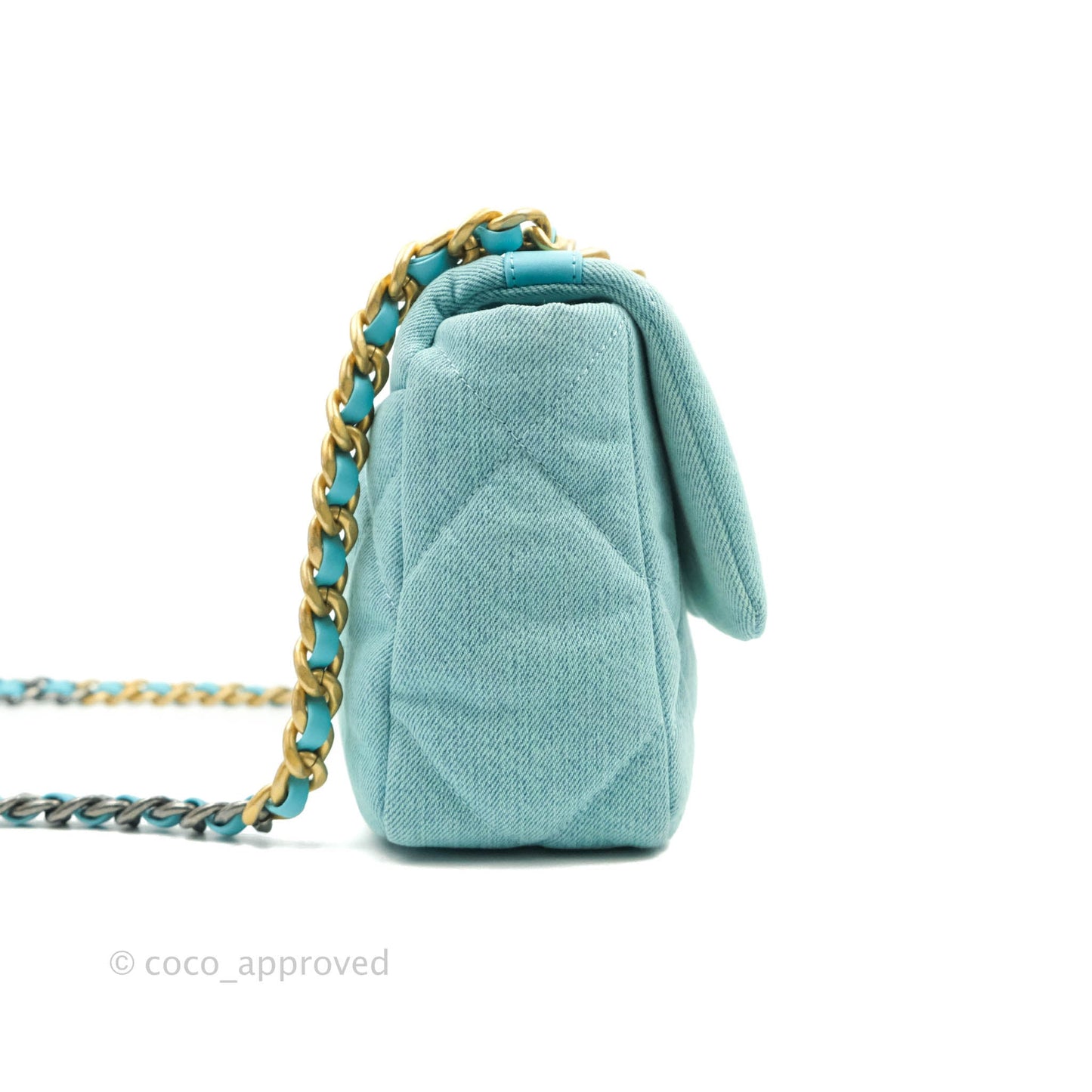 Chanel 19 Small Blue Denim Mixed Hardware