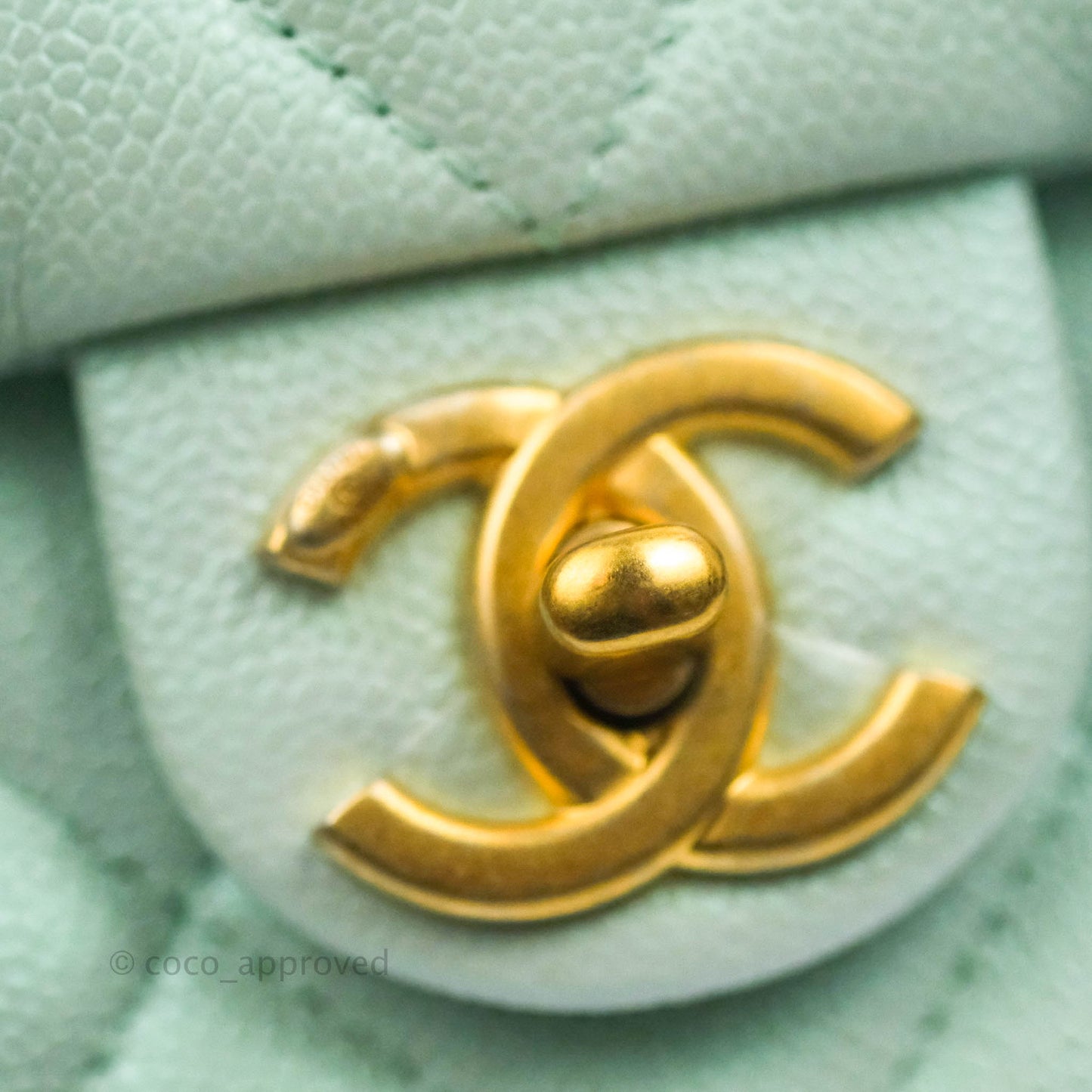 Chanel Quilted My Perfect Mini Iridescent Mint Green Caviar Aged Gold Hardware 21K