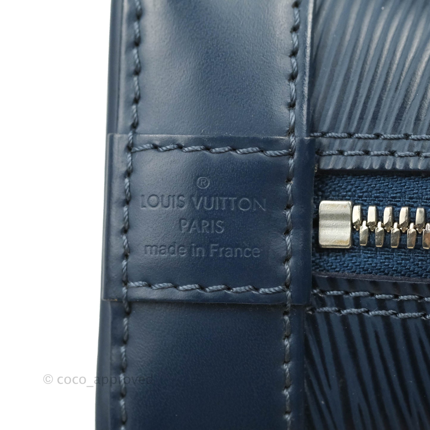 Louis Vuitton Epi Alma BB Navy Silver Hardware