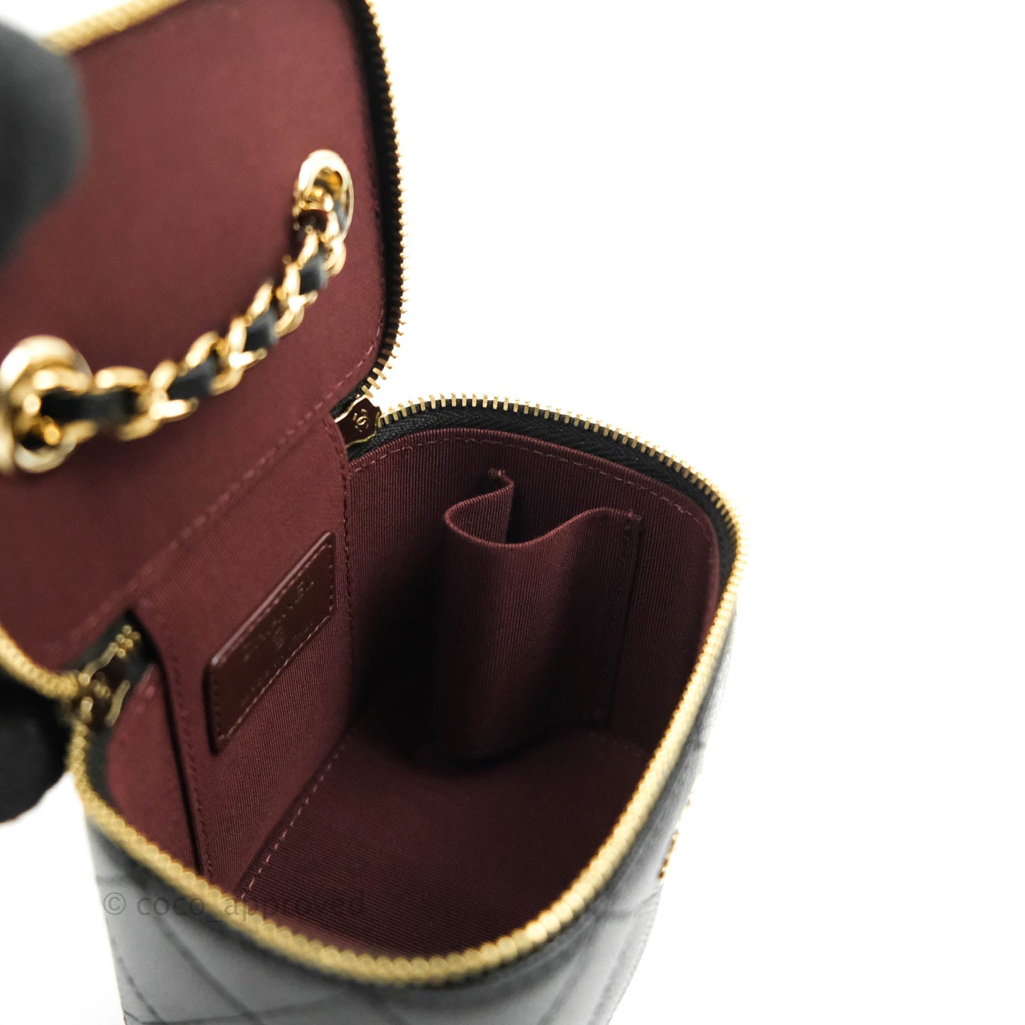 Chanel Classic Mini Vanity With Chain Black Caviar Gold Hardware