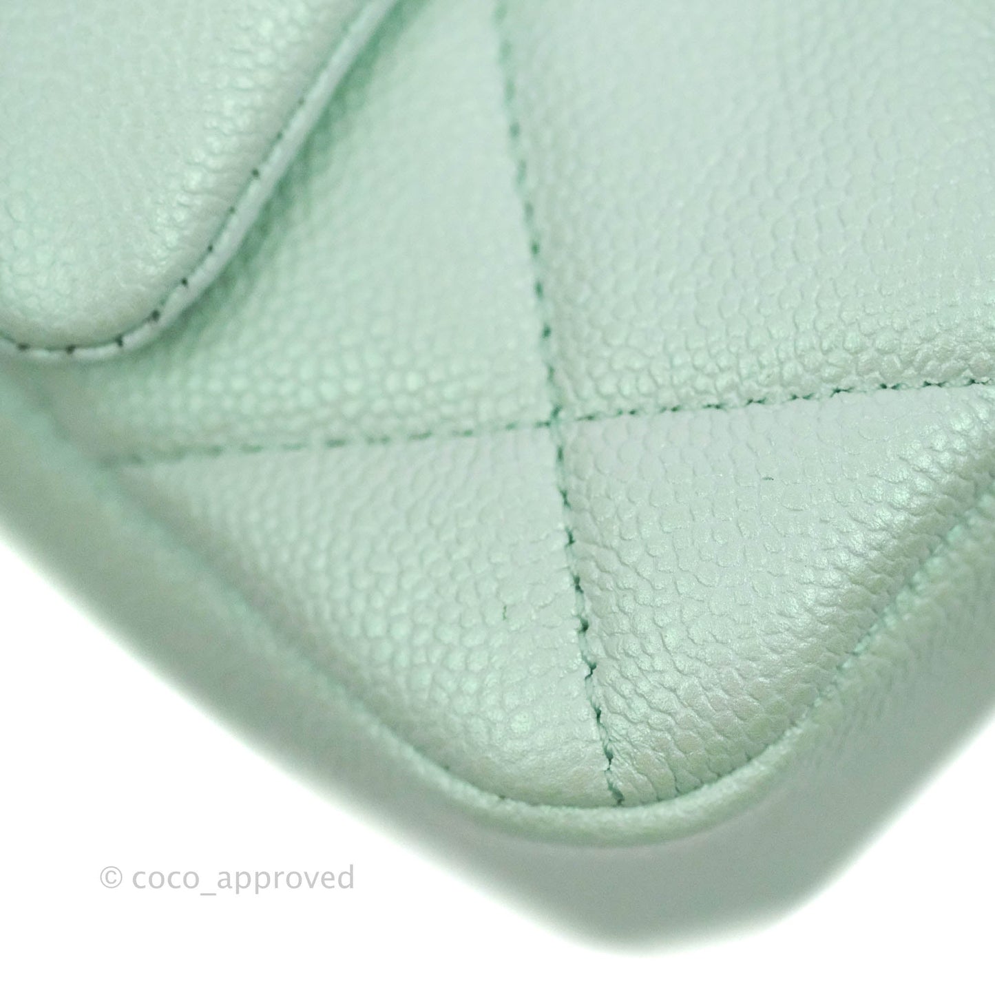 Chanel Quilted My Perfect Mini Iridescent Mint Green Caviar Aged Gold Hardware 21K