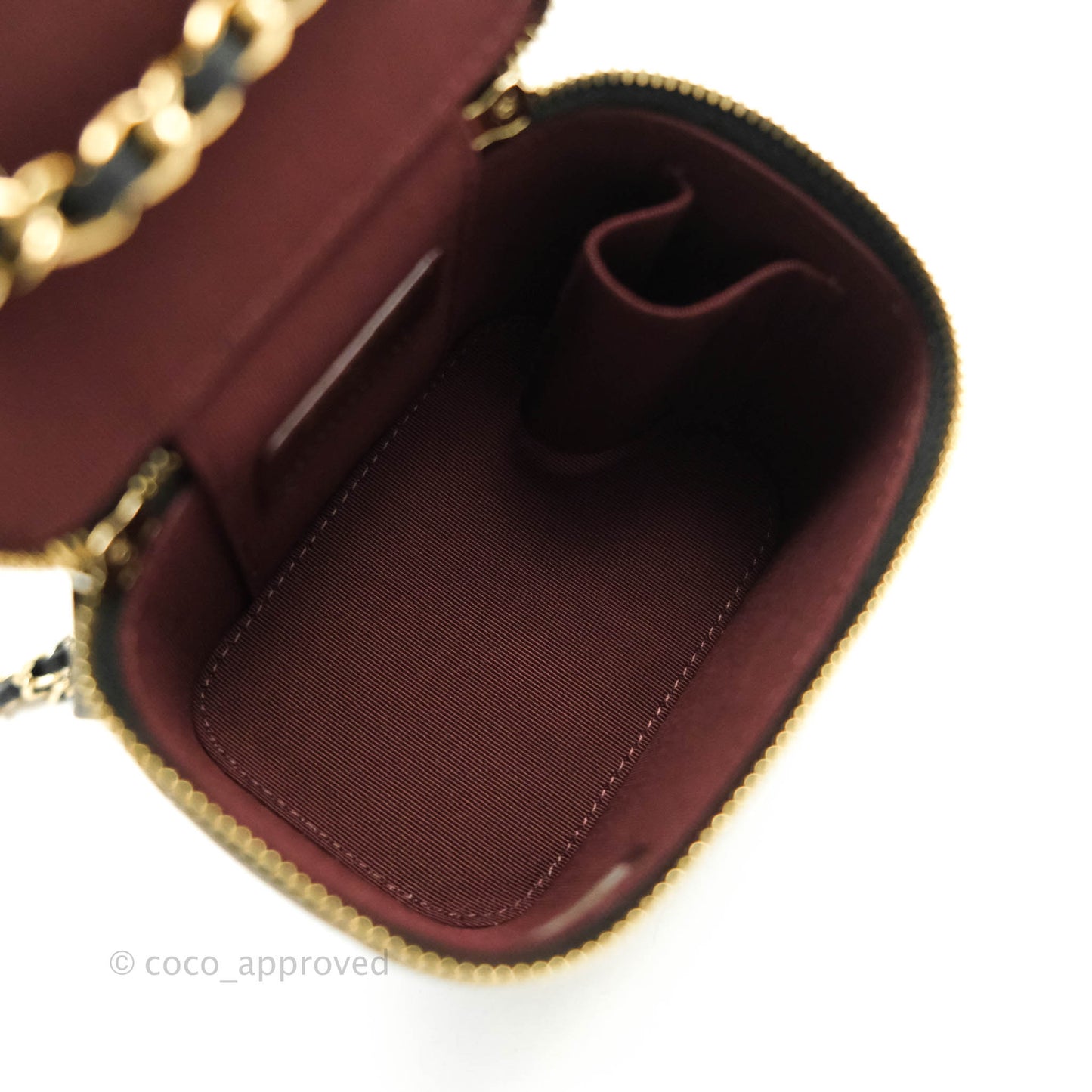 Chanel Classic Mini Vanity With Chain Black Caviar Gold Hardware