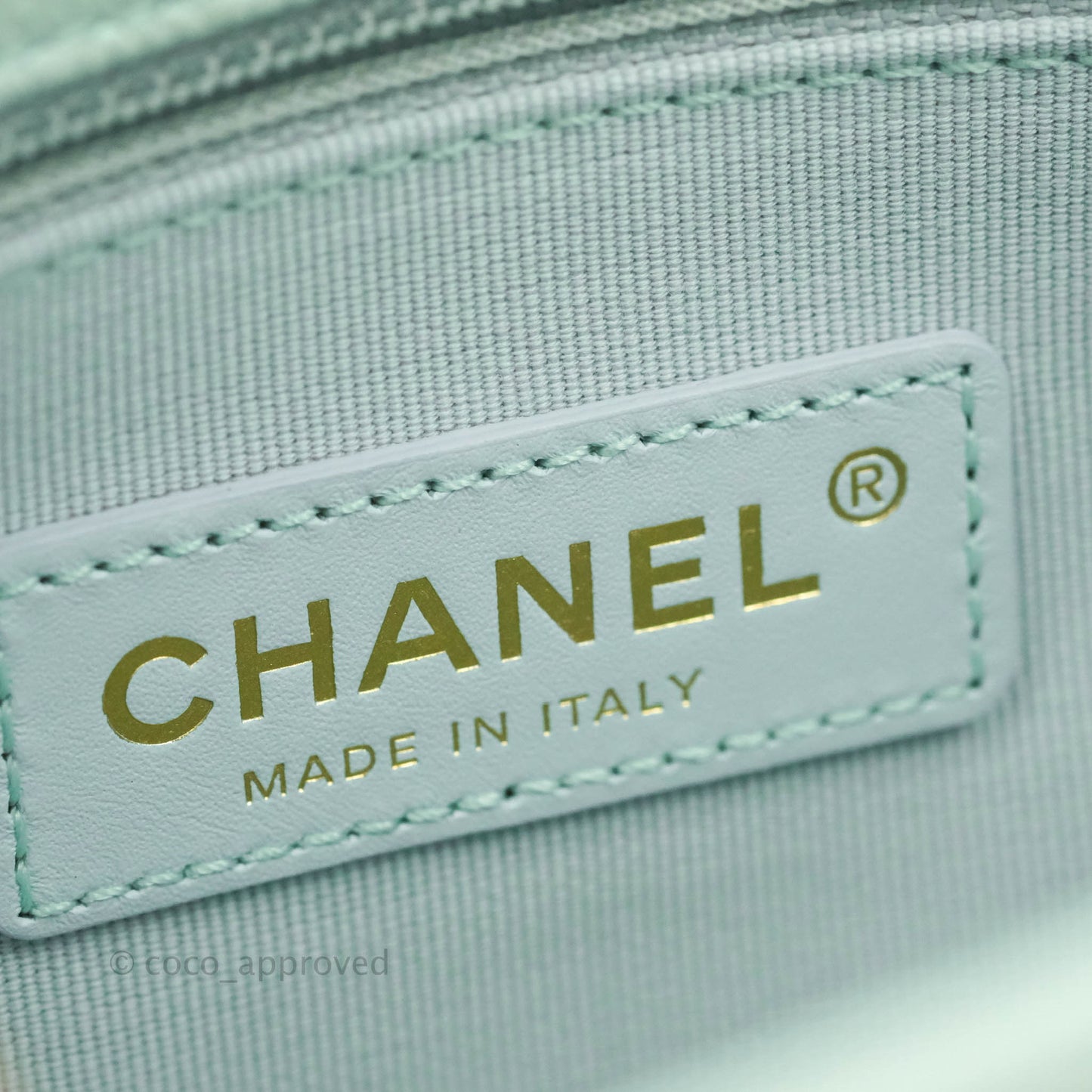 Chanel Quilted My Perfect Mini Iridescent Mint Green Caviar Aged Gold Hardware 21K