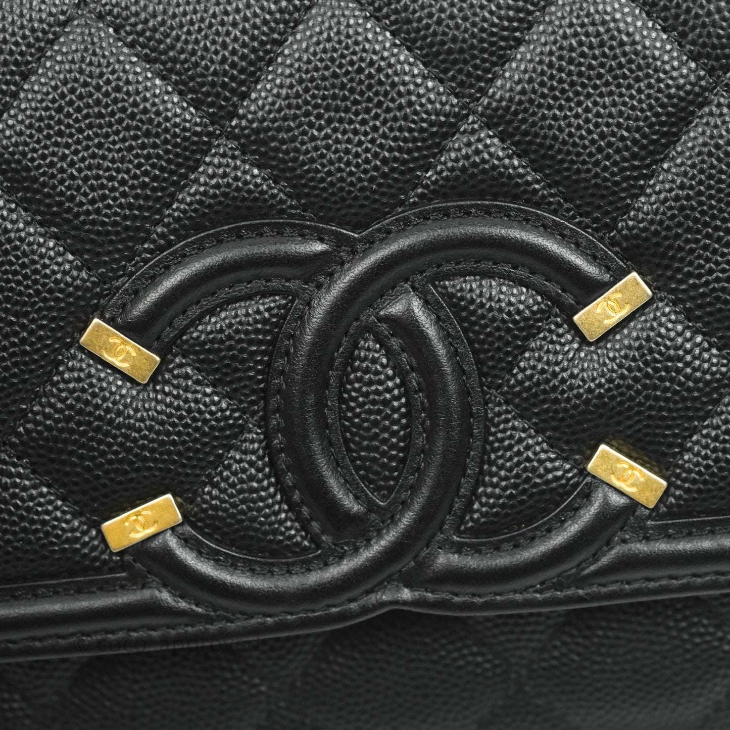 Chanel Filigree Wallet on Chain WOC Black Caviar Gold Hardware