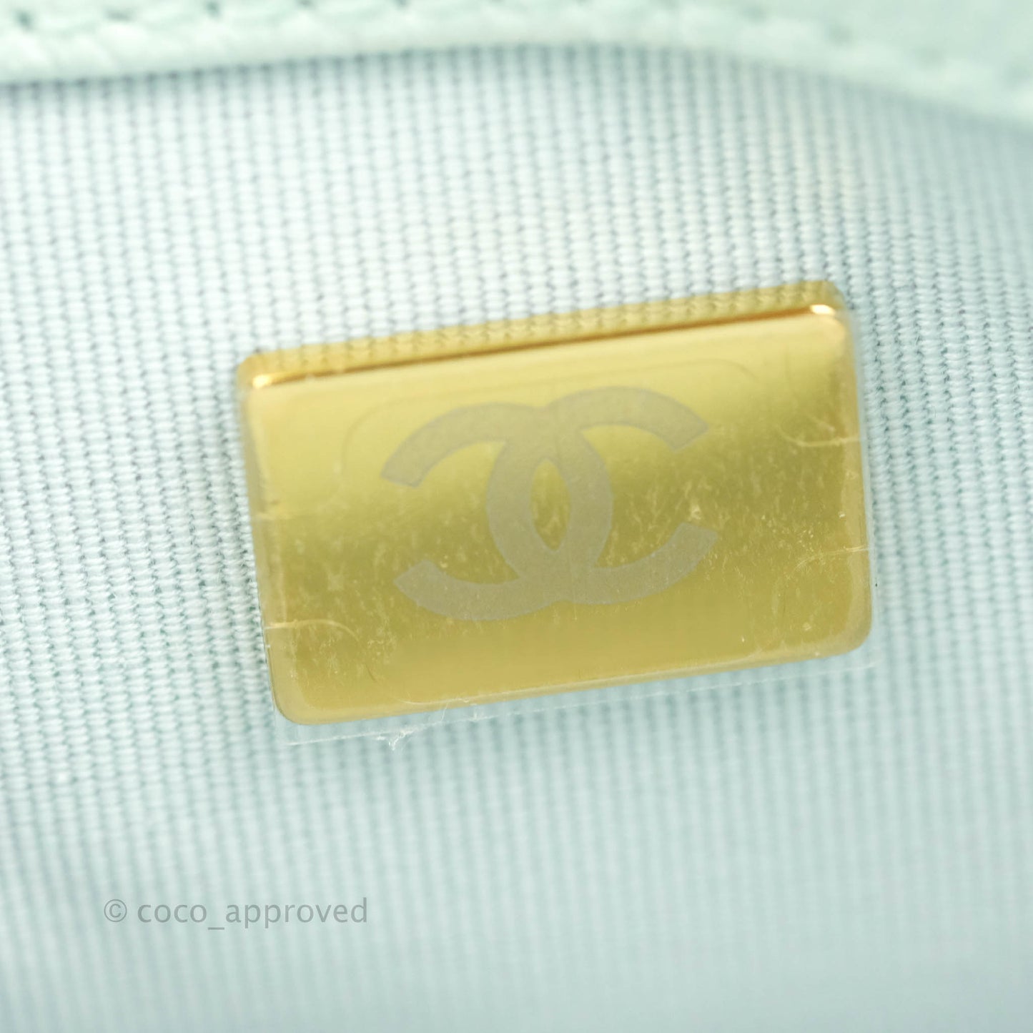 Chanel Quilted My Perfect Mini Iridescent Mint Green Caviar Aged Gold Hardware 21K