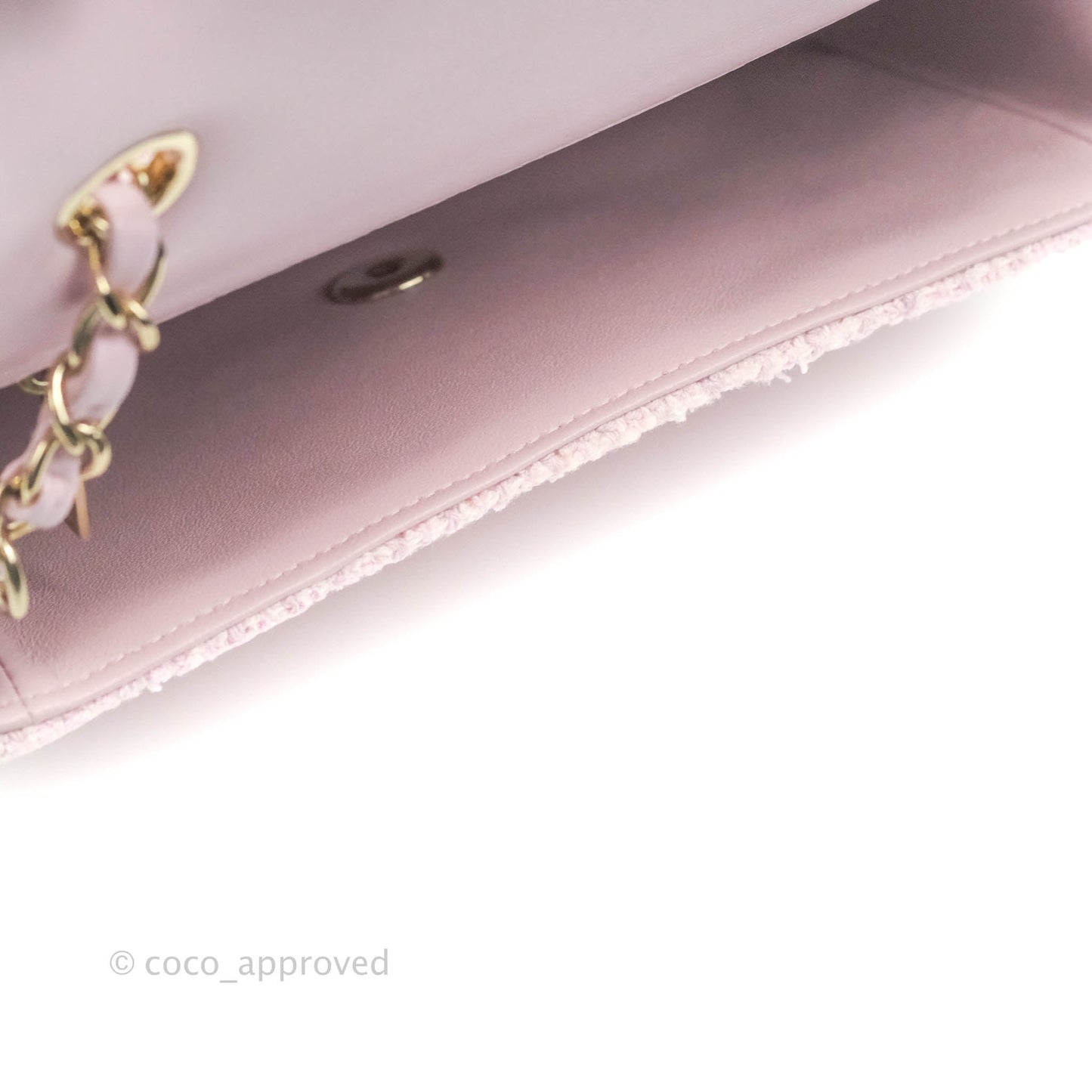 Chanel Quilted Mini Rectangular Flap Pink Tweed Gold Hardware