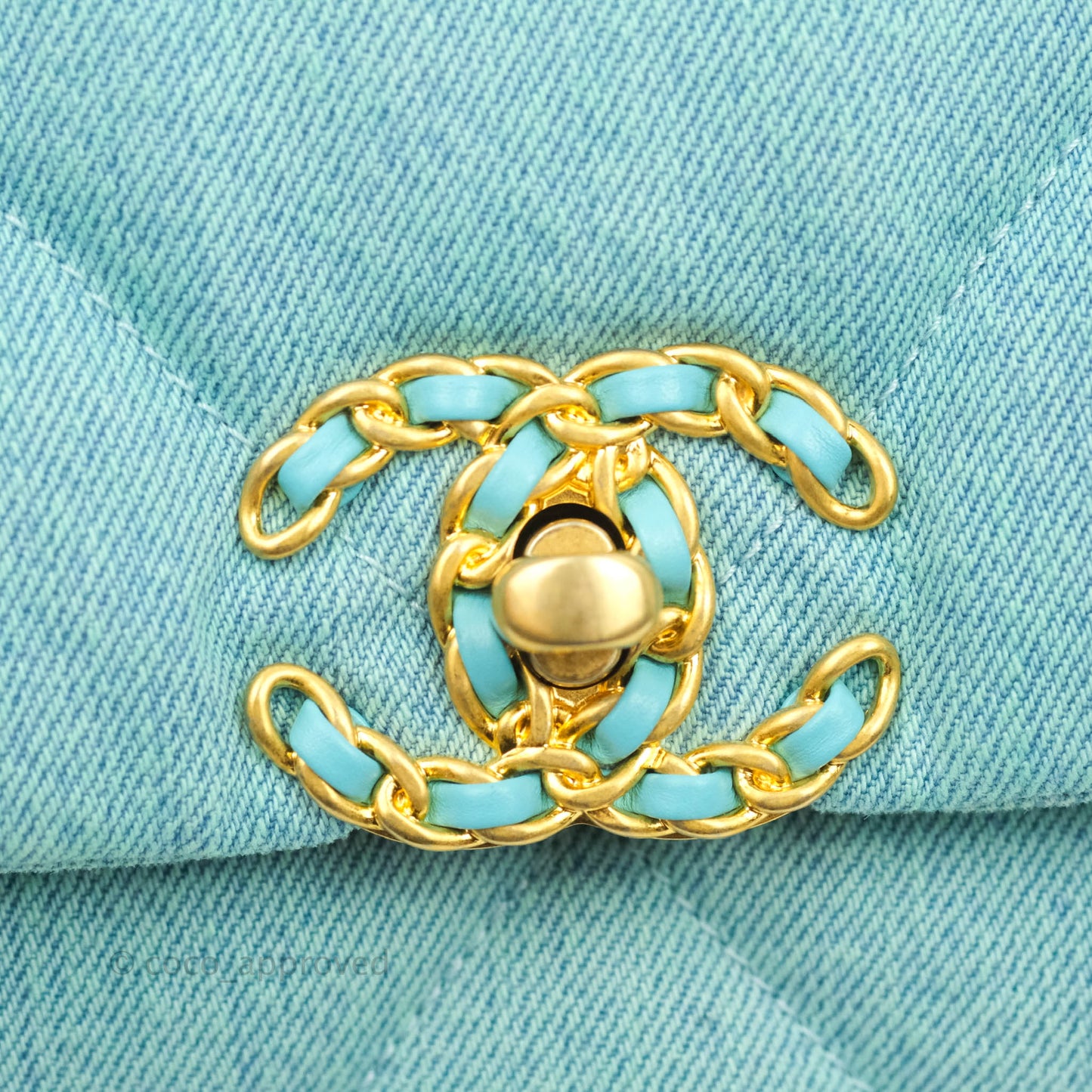 Chanel 19 Small Blue Denim Mixed Hardware