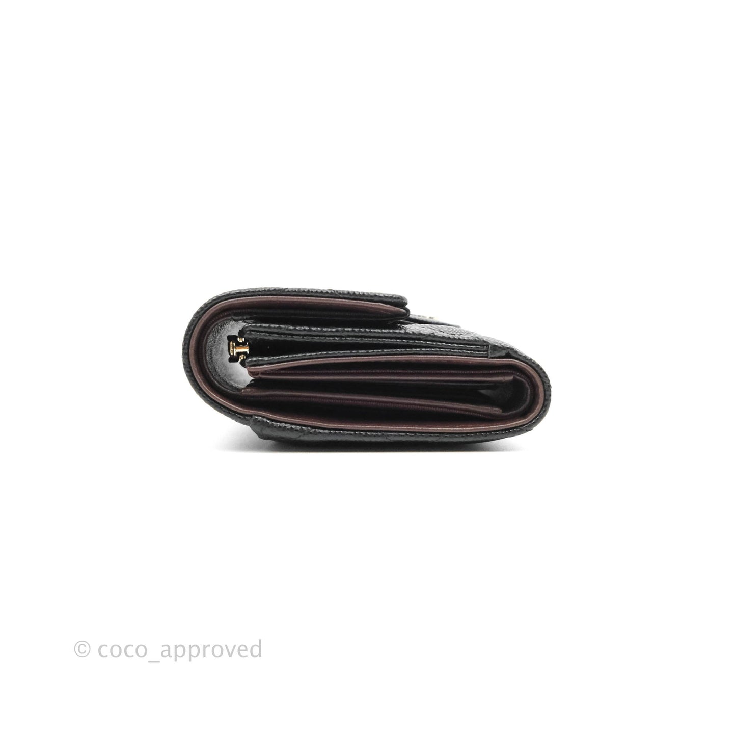 Chanel Classic Flap Wallet Black Caviar Gold Hardware⁣