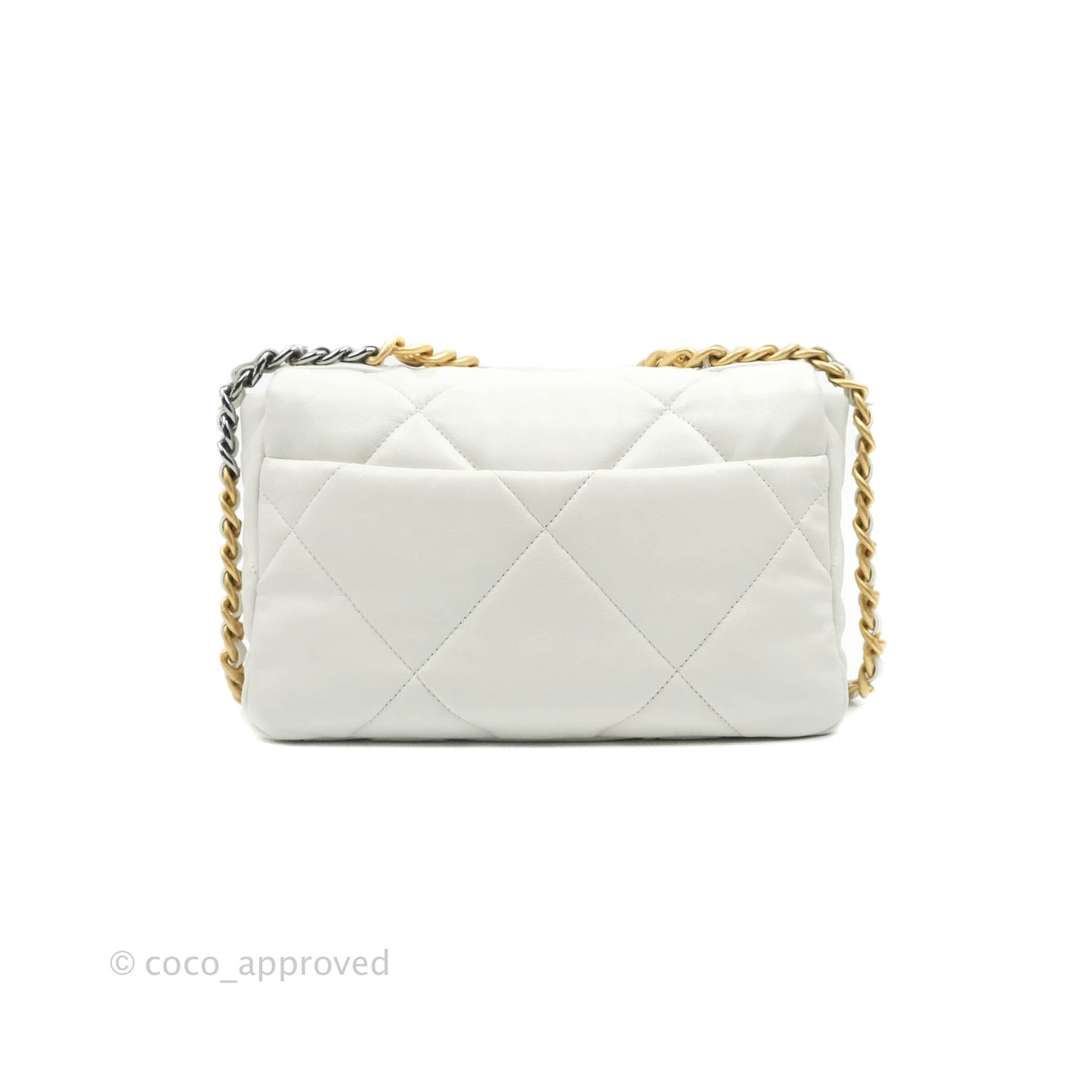 Chanel 19 Small White Goatskin Mixed Hardware 20A