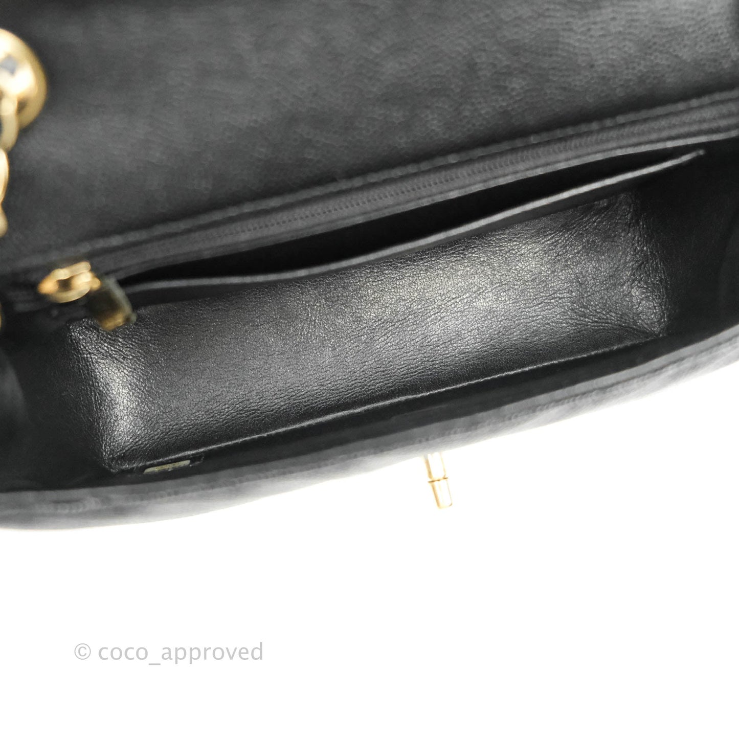 Chanel Chevron Mini Rectangular Flap Black Caviar Gold Hardware 18B