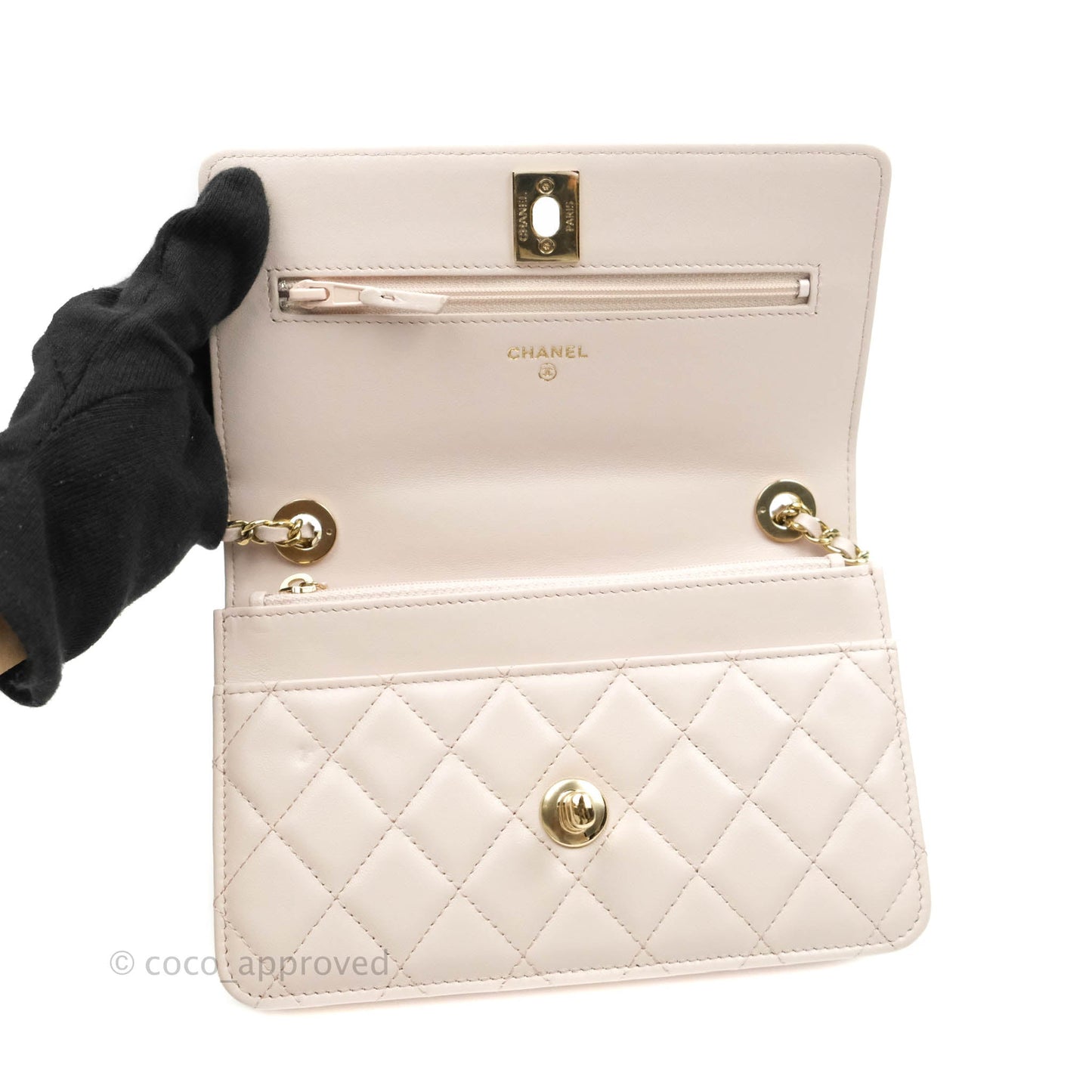Chanel Trendy CC WOC Pale Pink Lambskin Gold Hardware
